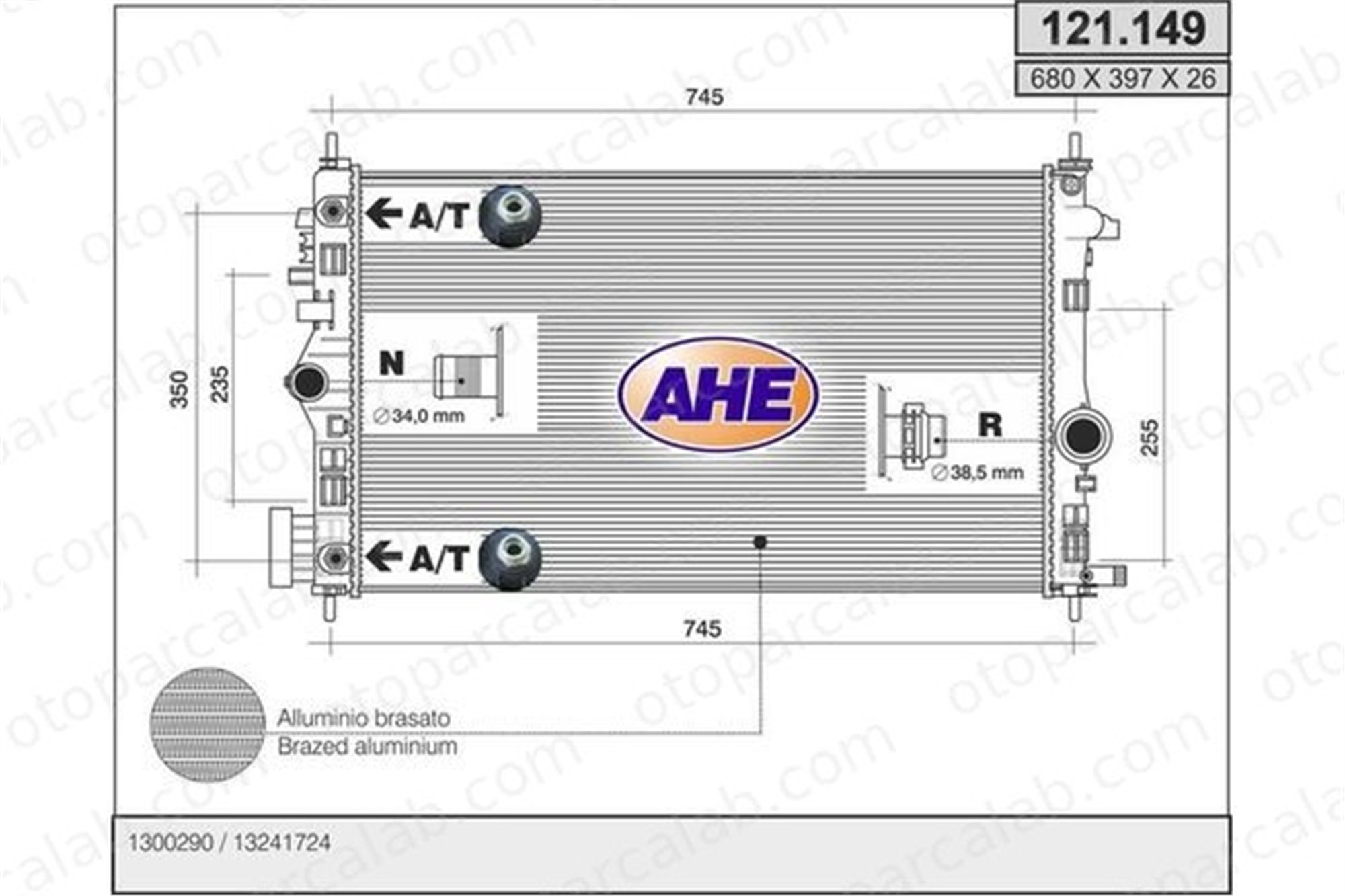 PSA ORJINAL 84154406 Su Radyatörü OPEL INSIGNIA A INSIGNIA A Sports Tourer 84154406 1300290