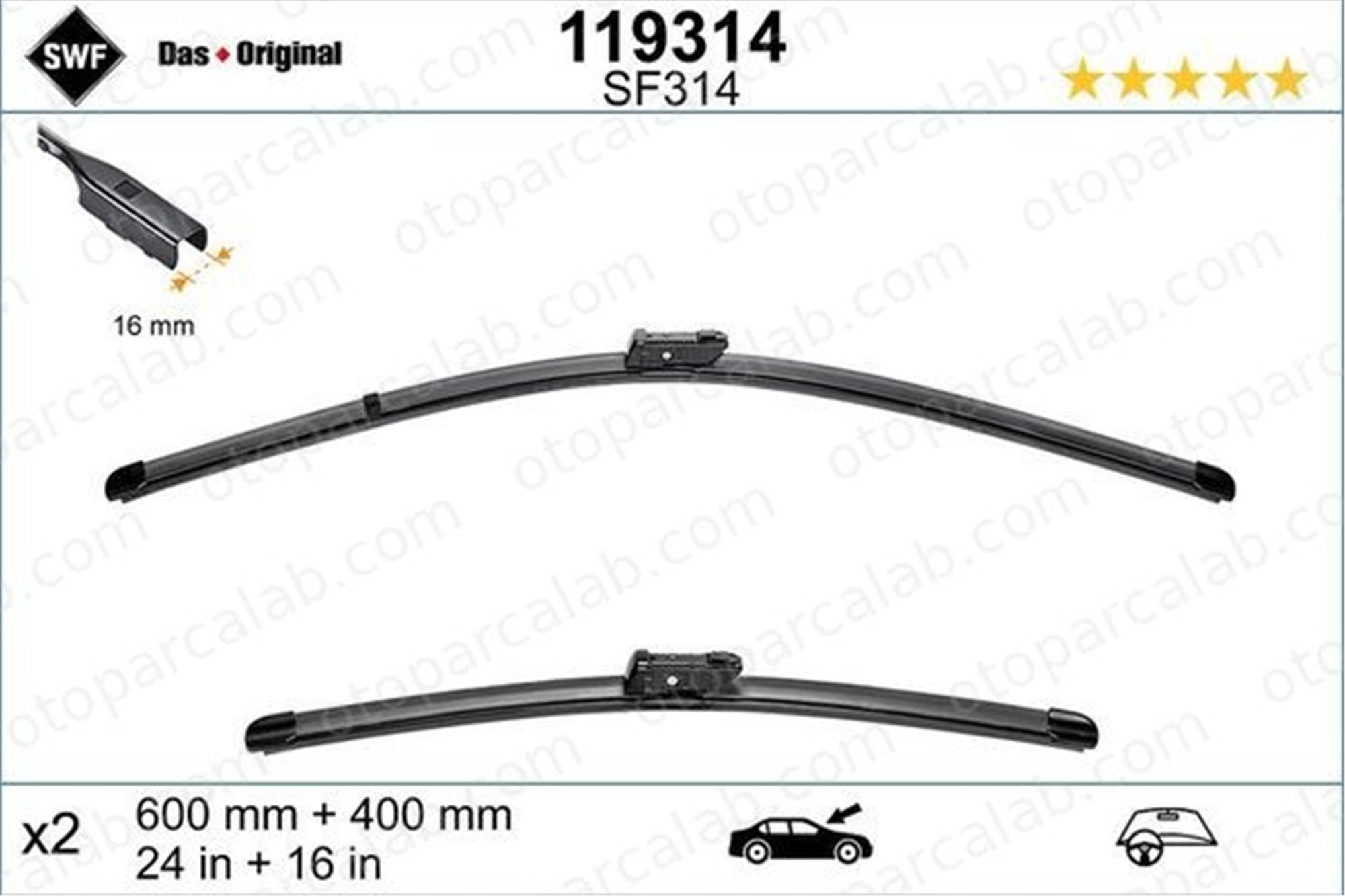 PSA ORJINAL 9835425780 Silecek Süpürgesi Ön OPEL ASTRA L CITROËN C5 X 9835425780 9835425680