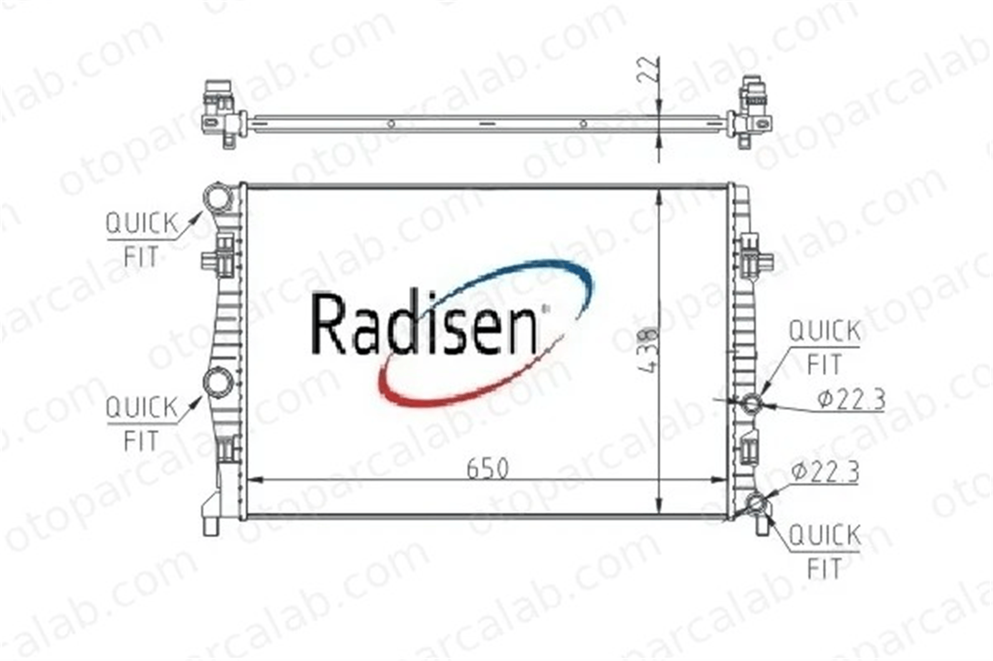 RADISEN RR 606218 Su Radyatörü VW GOLF VII GOLF SPORTSVAN VII 5Q0121251EA 5WA121251L