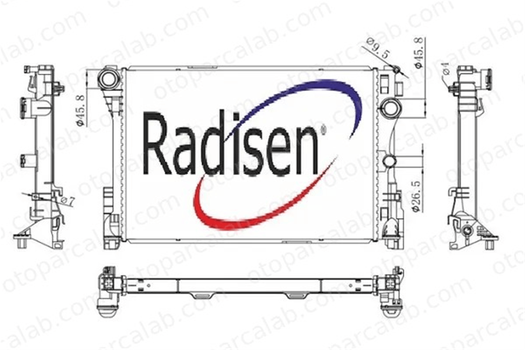 RADISEN RR 627012 Su Radyatörü MERCEDES-BENZ E-SERISI E-SERISI T-Model A0995002603 A0995002503