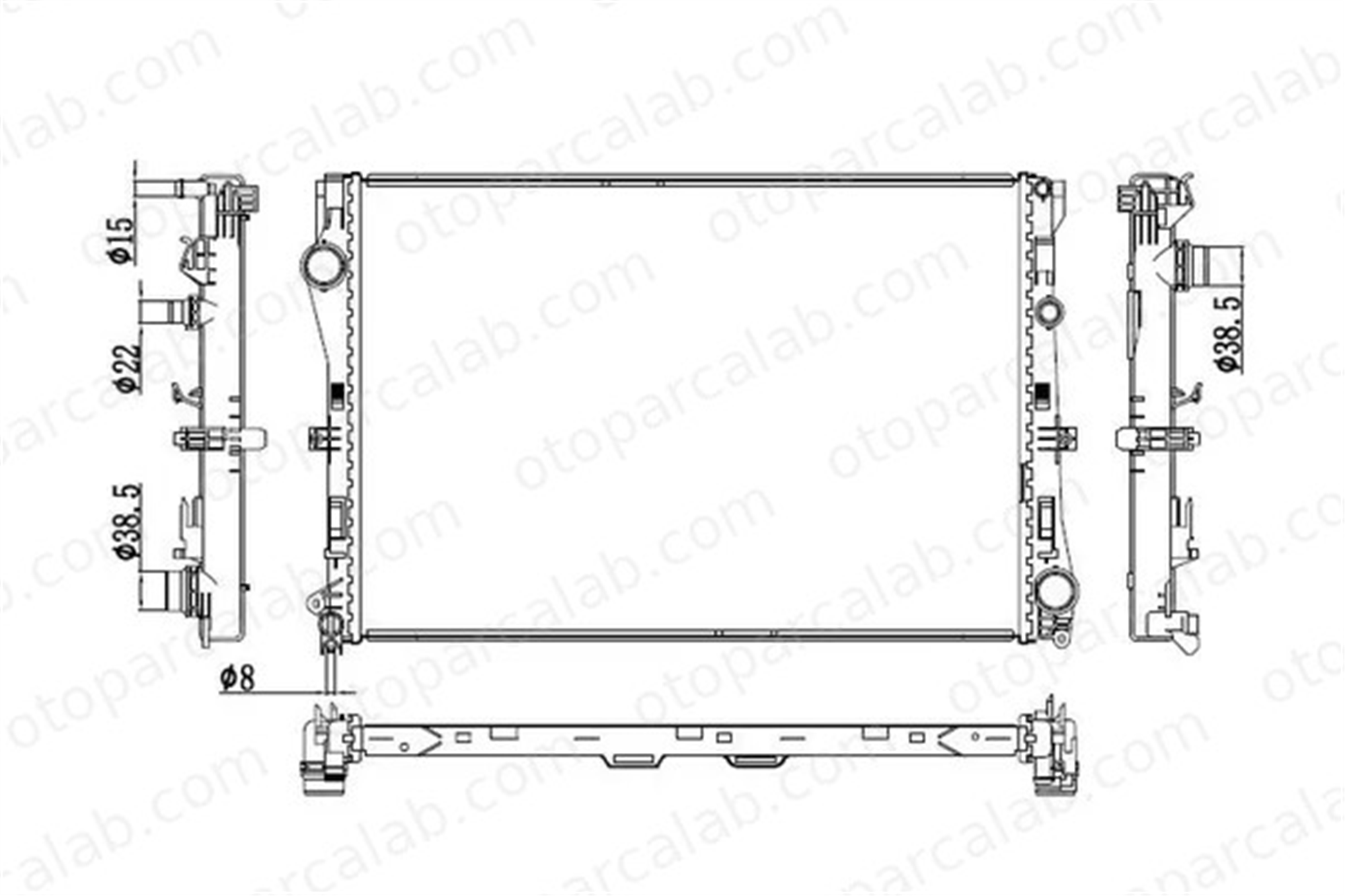 RADISEN RR 627033 Su Radyatörü MERCEDES-BENZ C-SERISI C-SERISI T-Model A0995002103 A0995007303