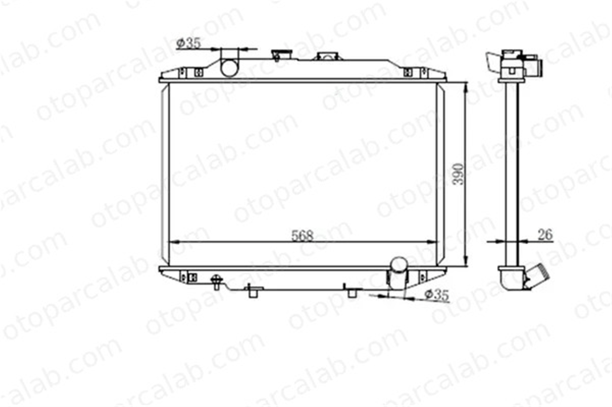 RADISEN RR 67034-B Su Radyatörü MITSUBISHI L 300 III Minibüs/Otobüs HYUNDAI H100 Minibüs/Otobüs MB356342 MR464459