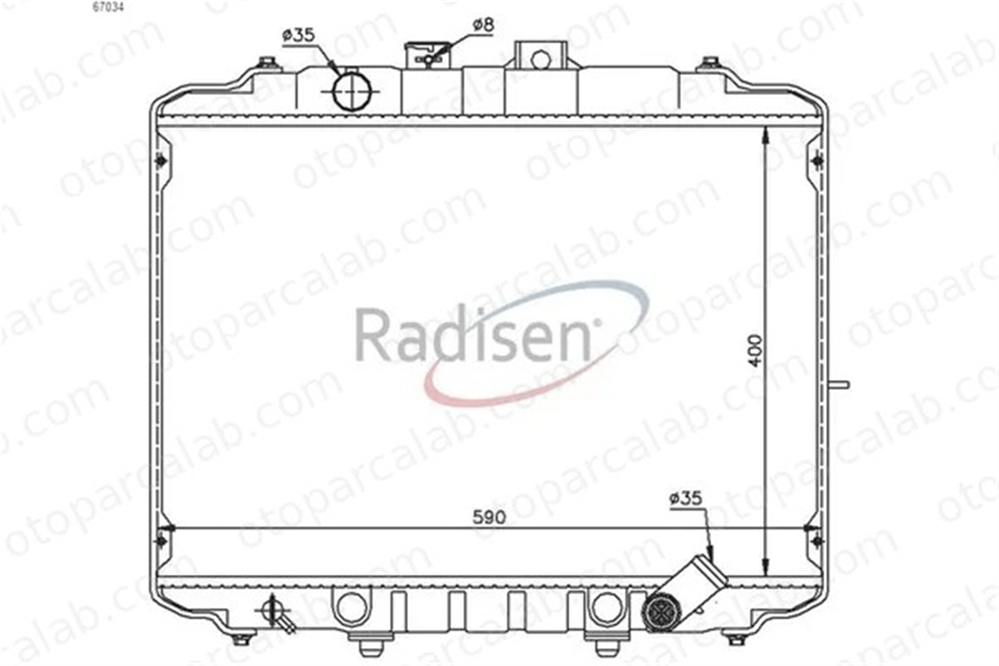 RADISEN RR 67034 Su Radyatörü MITSUBISHI L 300 III Minibüs/Otobüs HYUNDAI H100 Minibüs/Otobüs 2530043820 2530043000