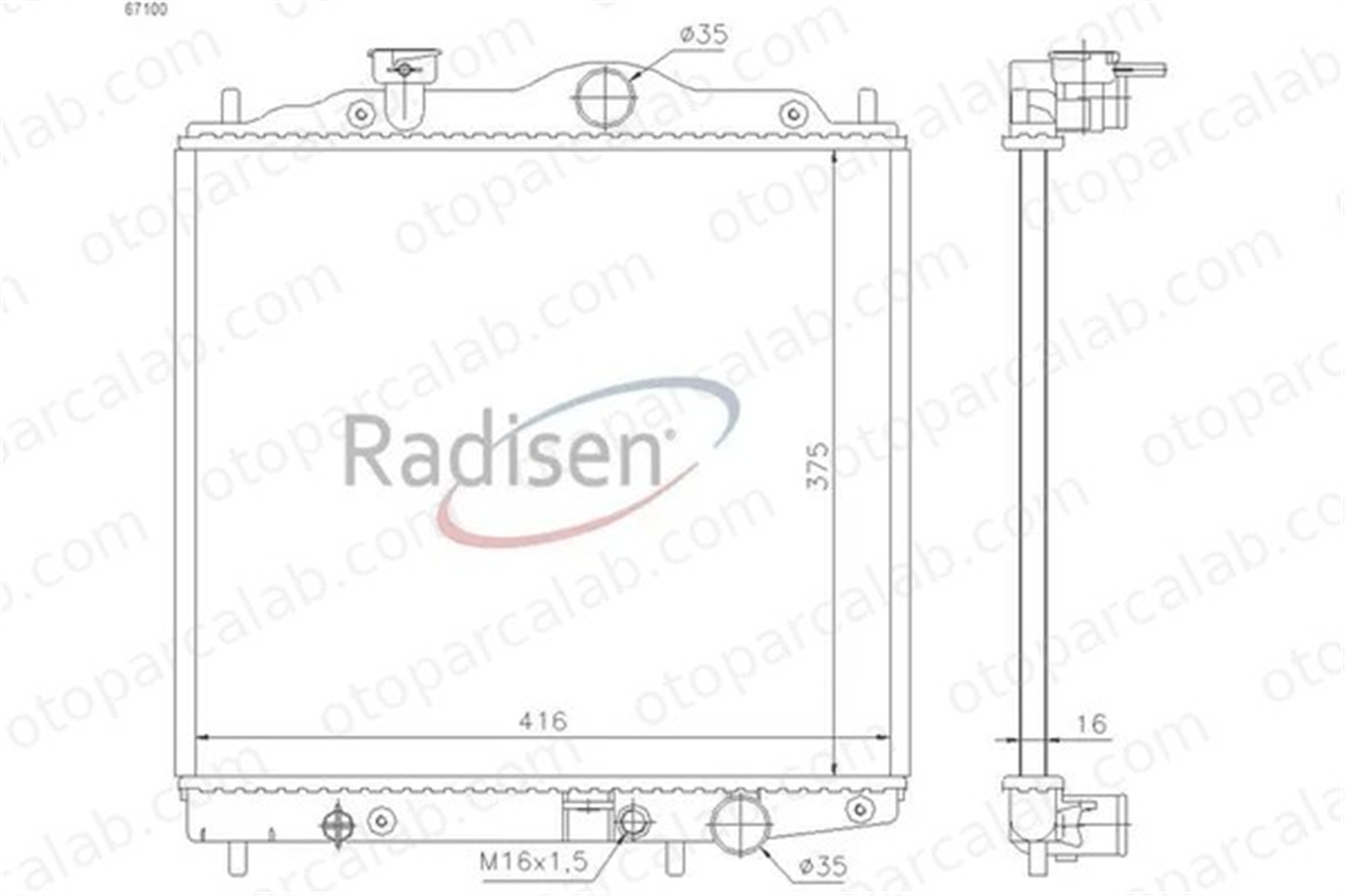 RADISEN RR 67100 Su Radyatörü MITSUBISHI COLT IV LANCER IV MB660540 MB660541