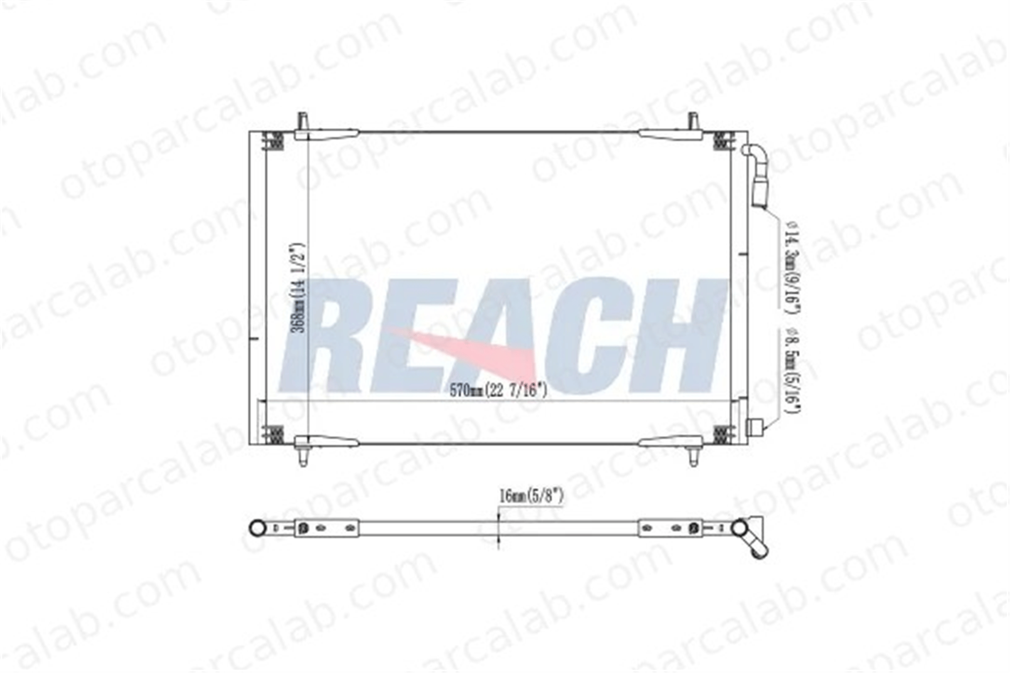 REACH 1.30.0007.P Klima Radyatörü PEUGEOT 206 Hatchback 206 SW 6455Y0 1610161180