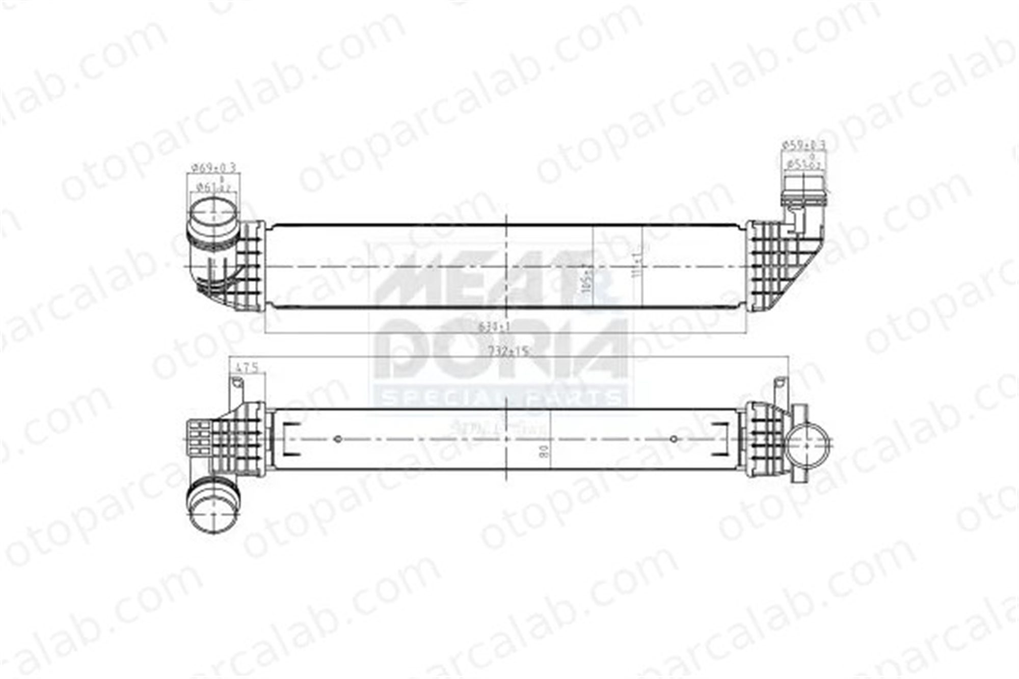 RENAULT ORJINAL 144969568R Turbo Radyatörü RENAULT GRAND SCÉNIC III SCÉNIC III 144969568R 144963541R