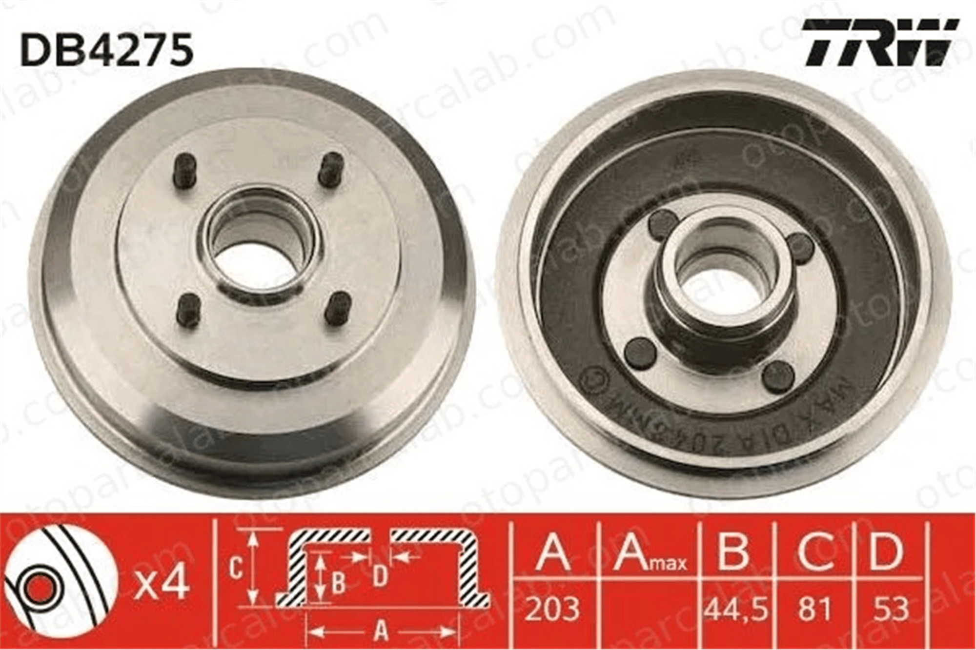 RENAULT ORJINAL 316274680R Kampana Arka Sağ veya Sol FORD FOCUS I FOCUS I Sedan DB4275 3049844