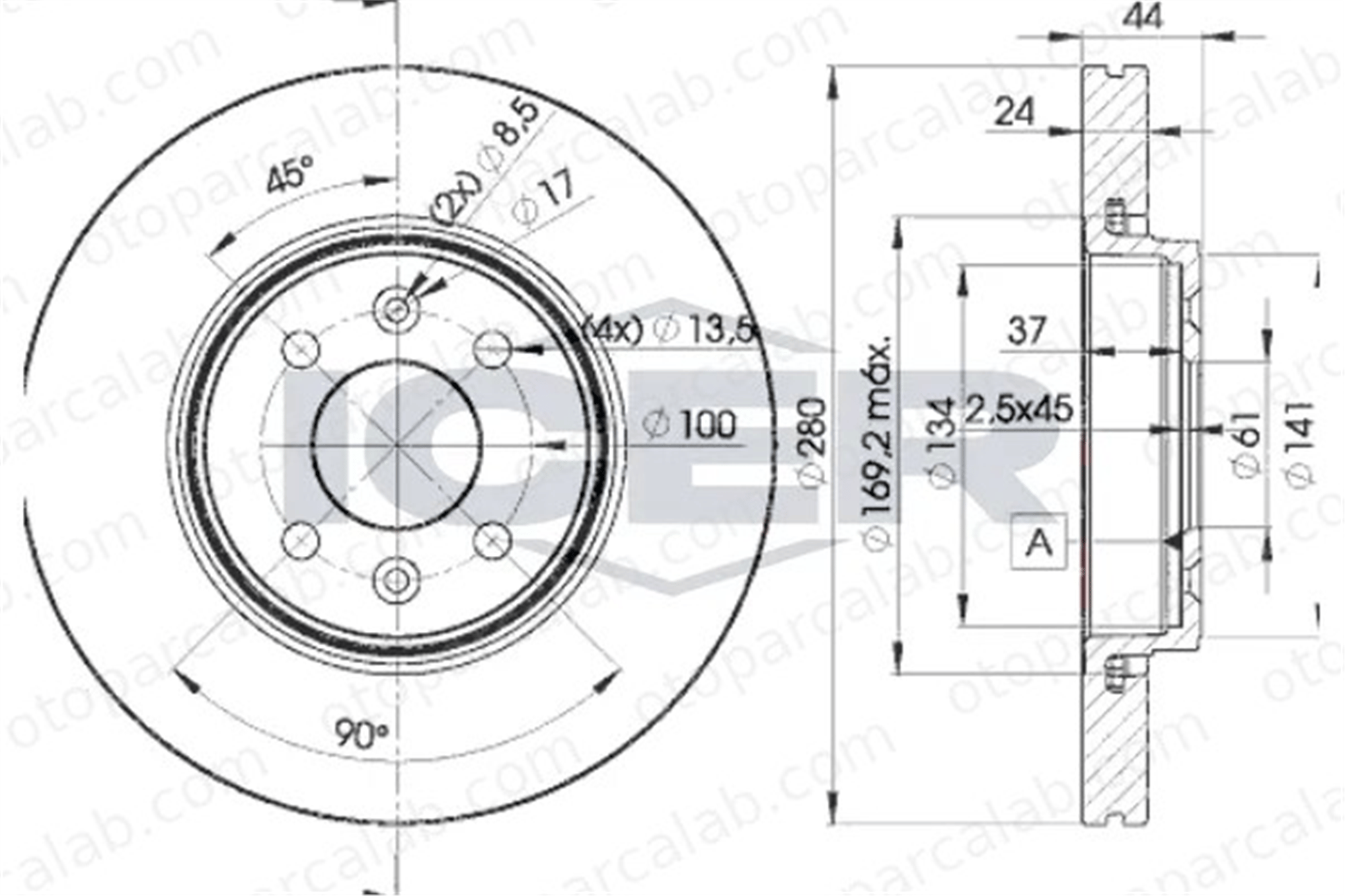 RENAULT ORJINAL 7701207829 Fren Disk Ayna Ön Sağ ve Sol RENAULT SCÉNIC I MPV MEGANE II 7701207829 7700426389