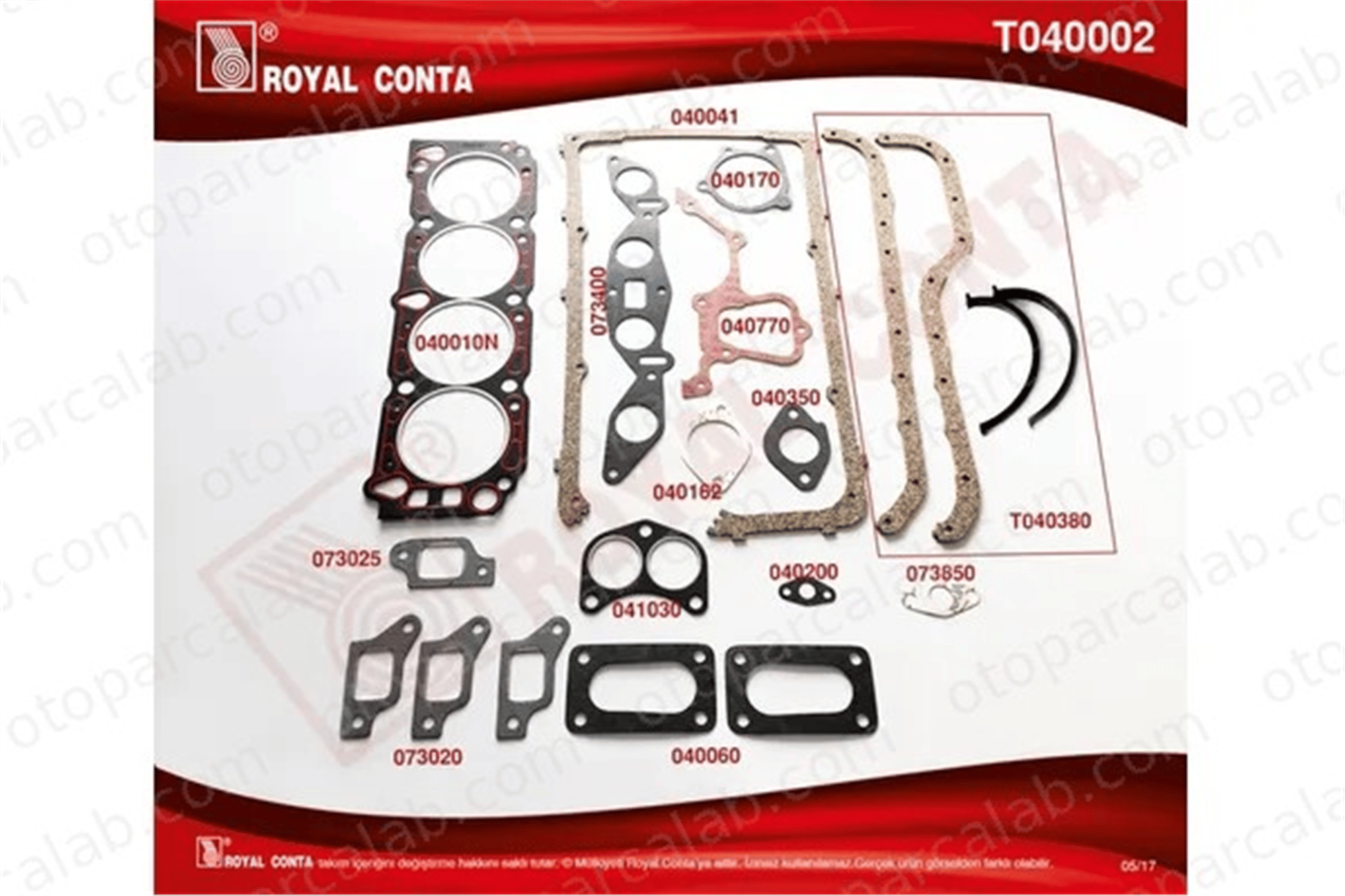 ROYAL T040002 Takım Conta FORD TRANSIT Minibüs/Otobüs TRANSIT Panelvan/Van 92HM6008AA 5027036