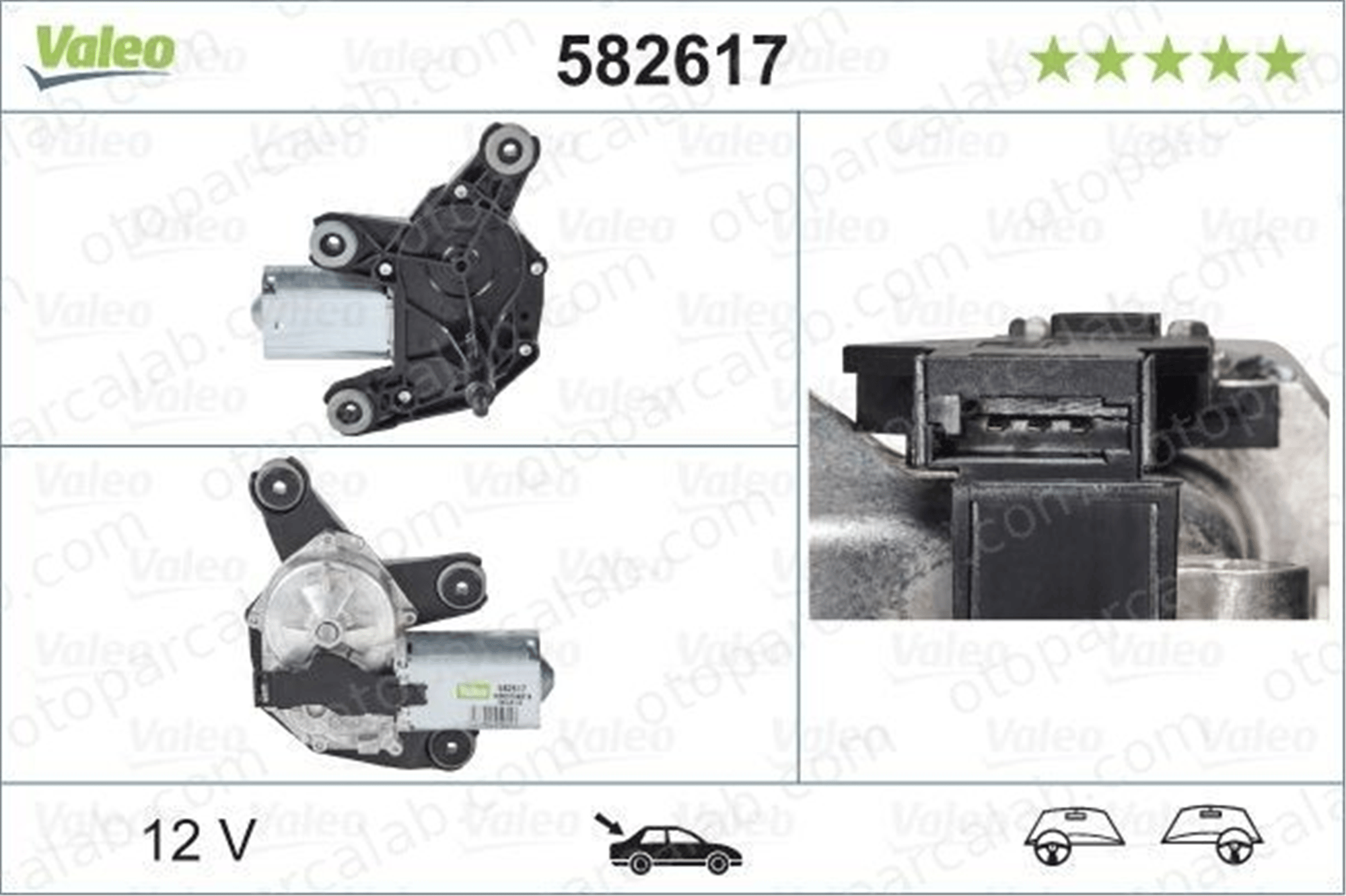 SAGEM 455137 Silecek Mekanizma Motoru Arka FIAT GRANDE PUNTO PUNTO EVO 51757867