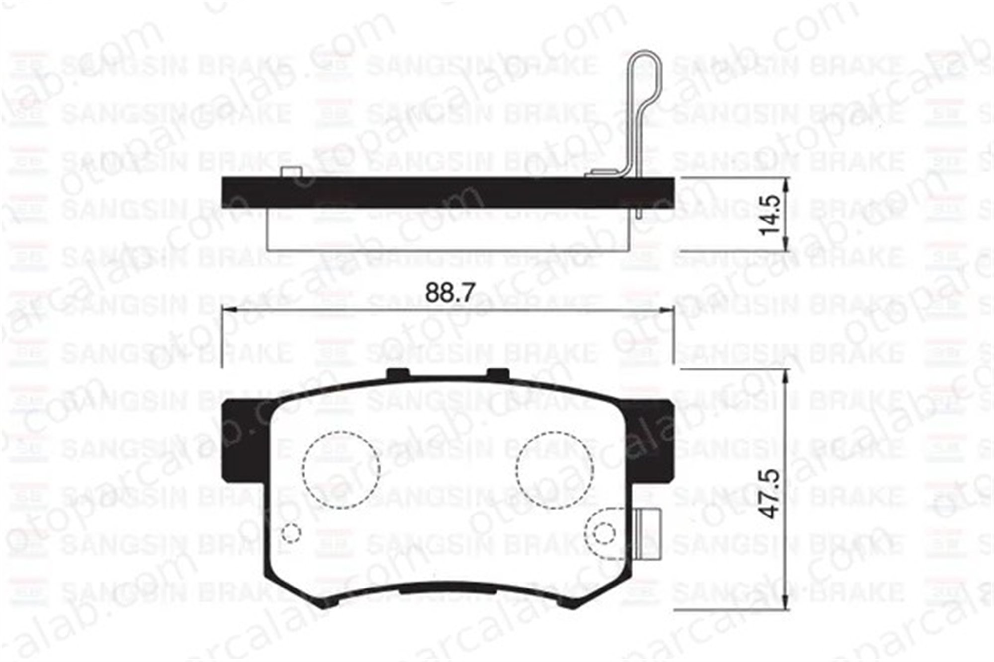 SANGSIN SP1076-R Fren Disk Balata Arka SUZUKI SX4 FIAT SEDICI 43022S5AJ00 43022S6DE50