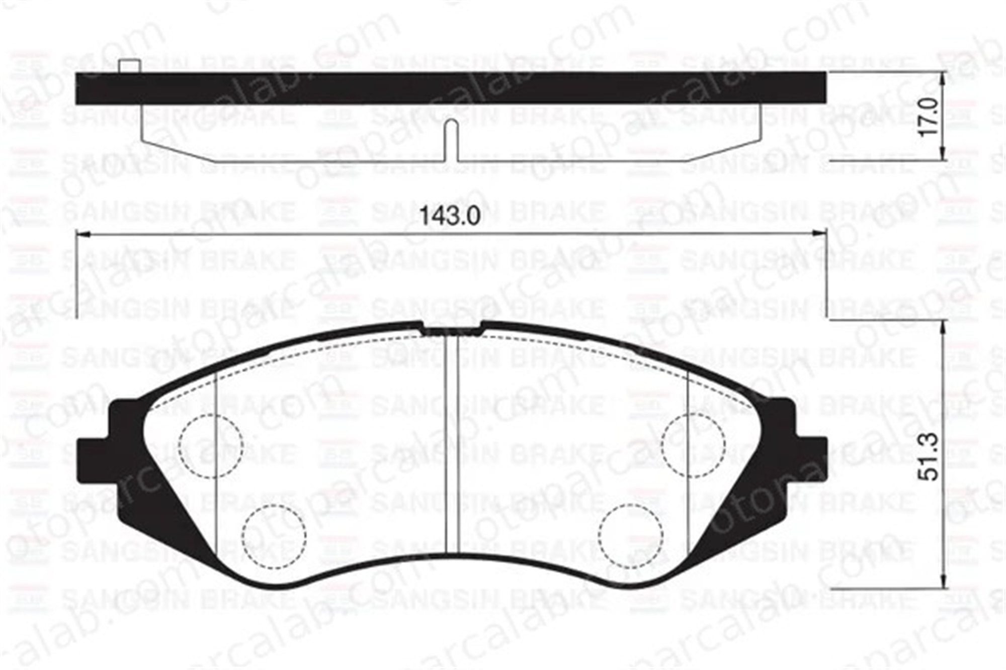 SANGSIN SP1077 Fren Disk Balata Ön DAEWOO NUBIRA Sedan NUBIRA Wagon 96405129 96245178