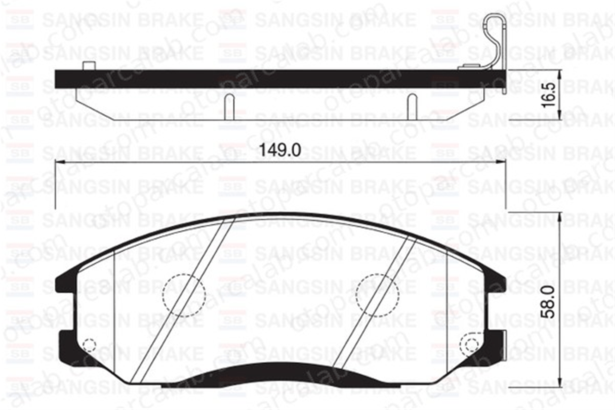 SANGSIN SP1115 Fren Disk Balata Ön HYUNDAI H-1 / STAREX Minibüs/Otobüs SANTA FÉ I 581013AA20 5810126A30