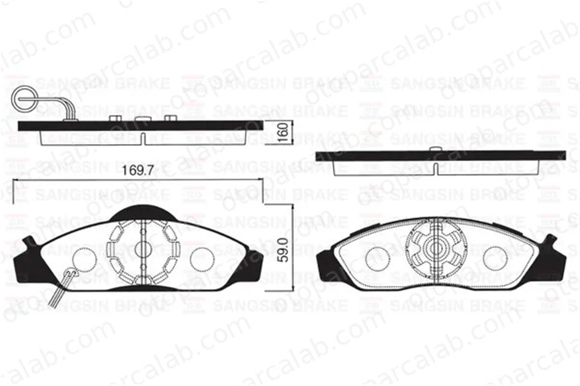 SANGSIN SP1150 Fren Disk Balata Ön SSANGYONG KORANDO MUSSO 4813005100 WVA23230