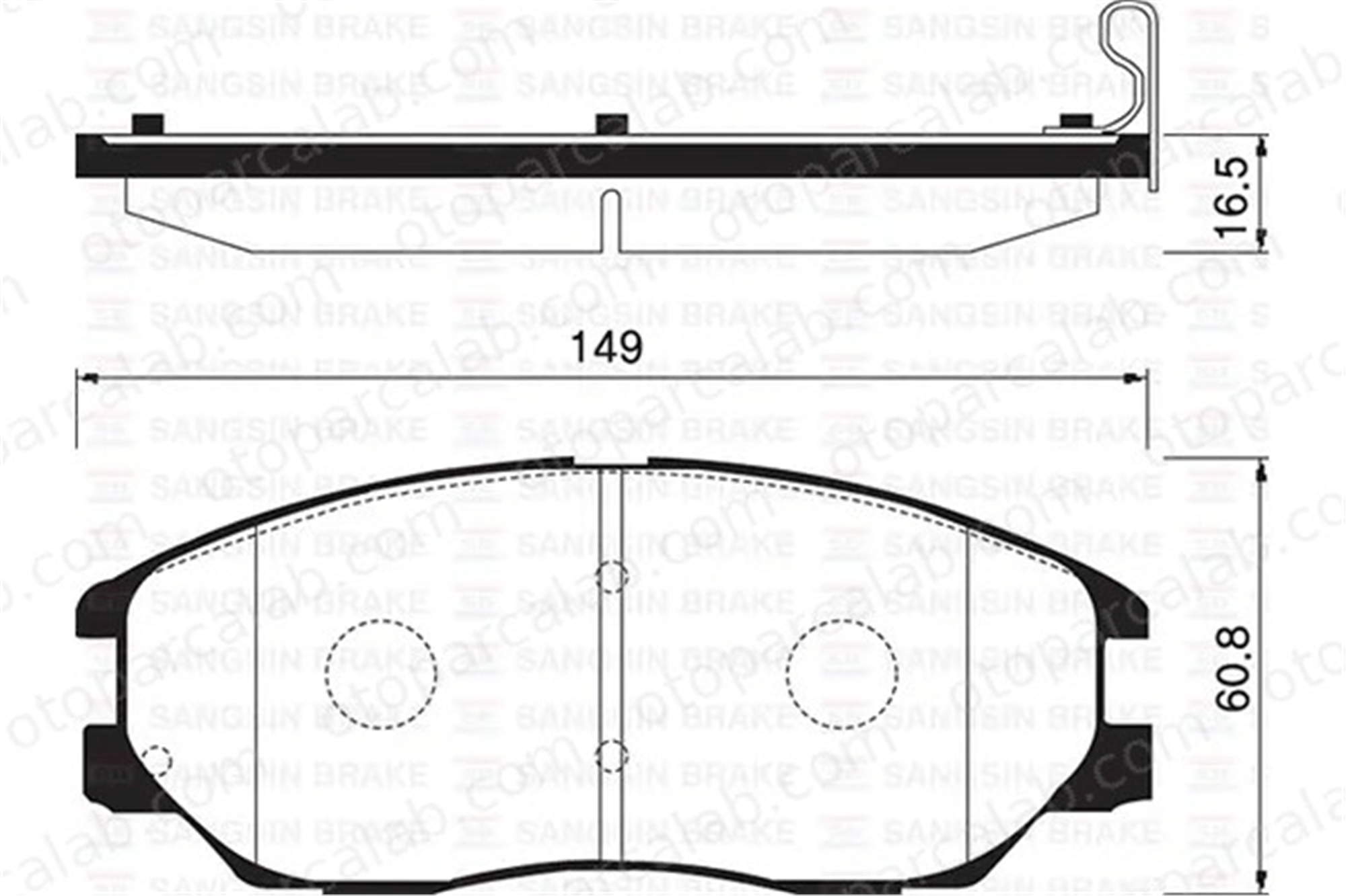 SANGSIN SP1161 Fren Disk Balata Ön SSANGYONG RODIUS I HYUNDAI TERRACAN 4813A21100 4K52Y3323Z