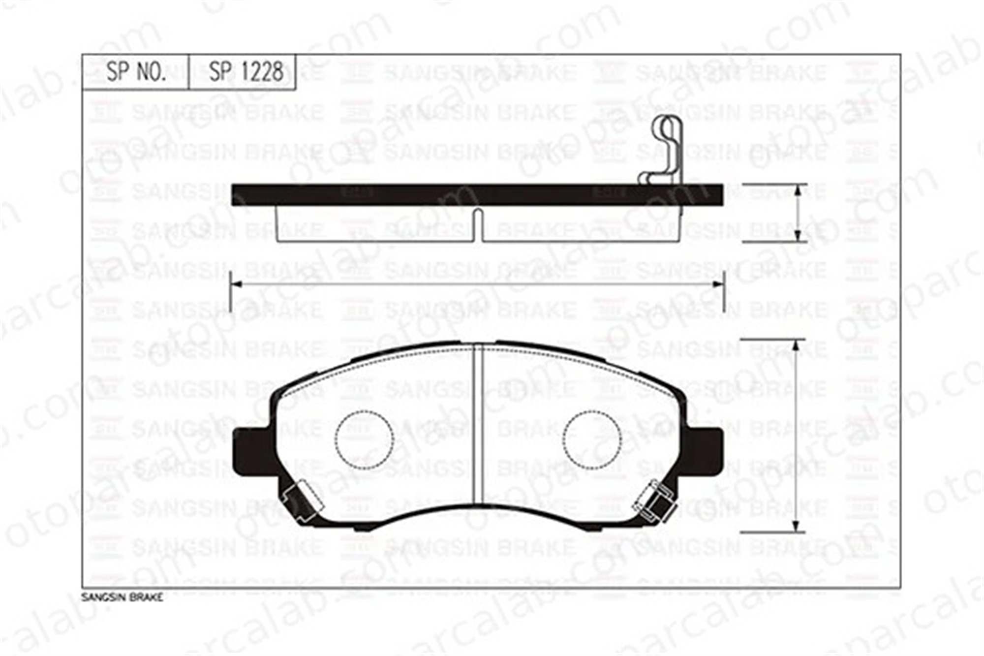 SANGSIN SP1228 Fren Disk Balata Ön SUBARU IMPREZA Sedan IMPREZA Station wagon 26296AC021 26296AC011
