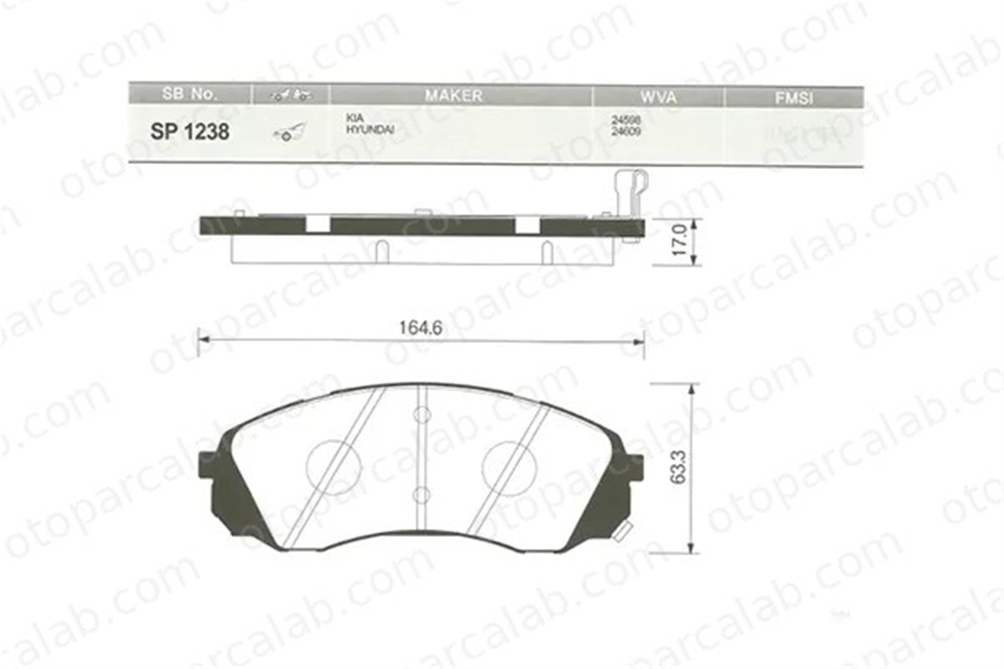 SANGSIN SP1238 Fren Disk Balata Ön KIA CARNIVAL / GRAND CARNIVAL III HYUNDAI H-1 Travel 581014HA50 581014AH50