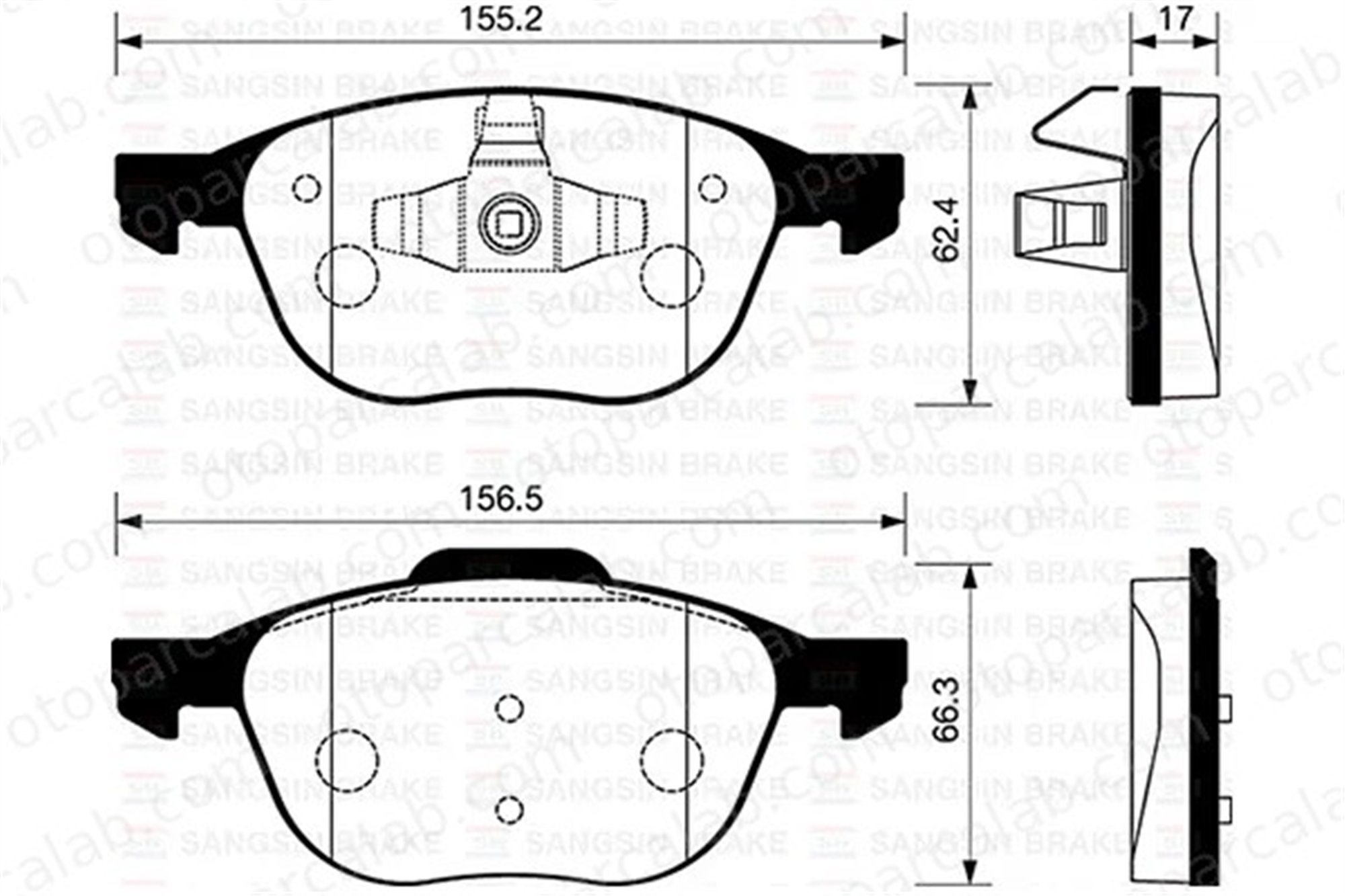 SANGSIN SP1260 Fren Disk Balata Ön VOLVO V50 FORD FOCUS II MEAV6J2K021AA 1223682