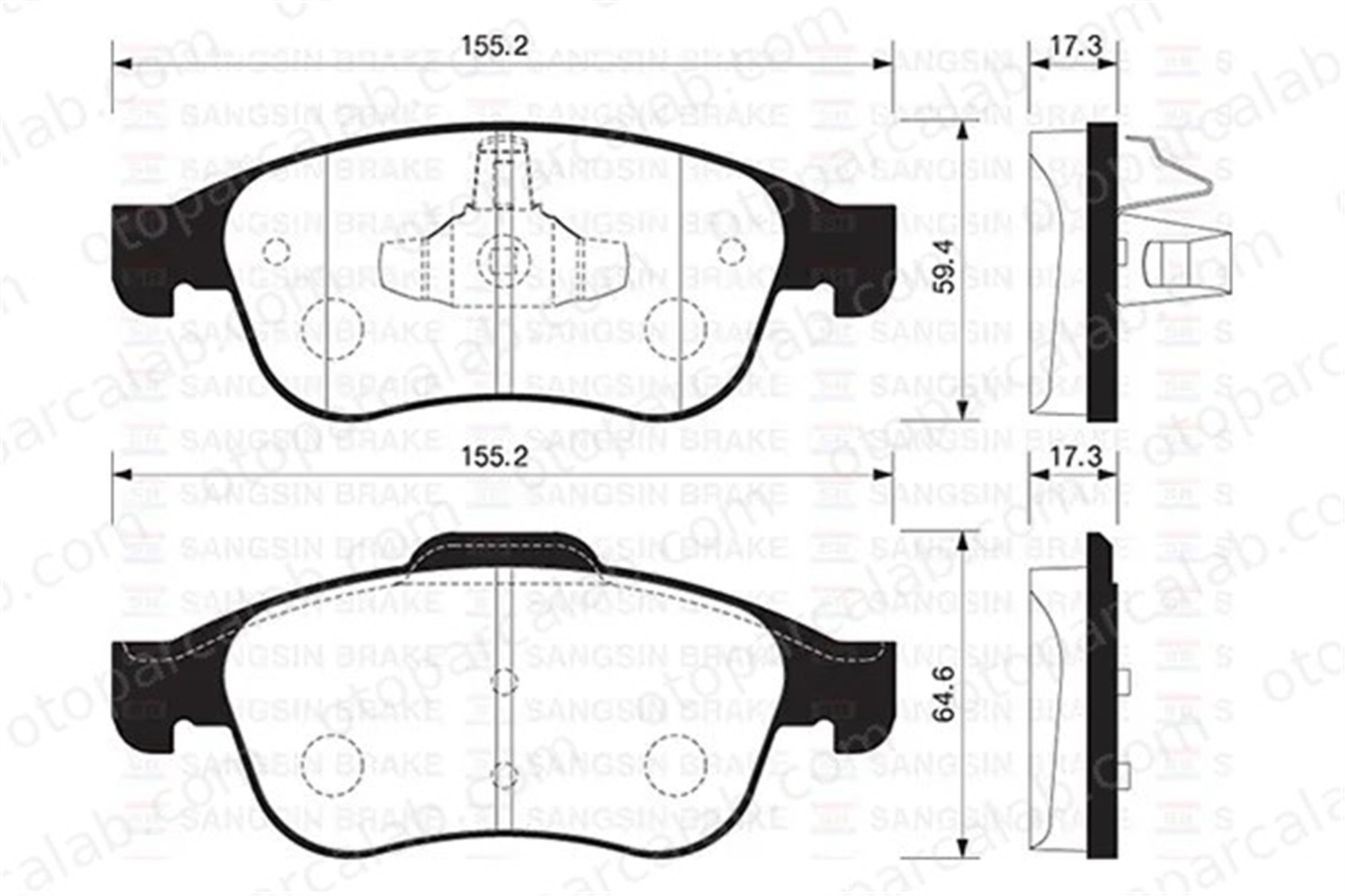 SANGSIN SP1390 Fren Disk Balata Ön DACIA DUSTER RENAULT MEGANE III Hatchback 410A12582R 410600379R