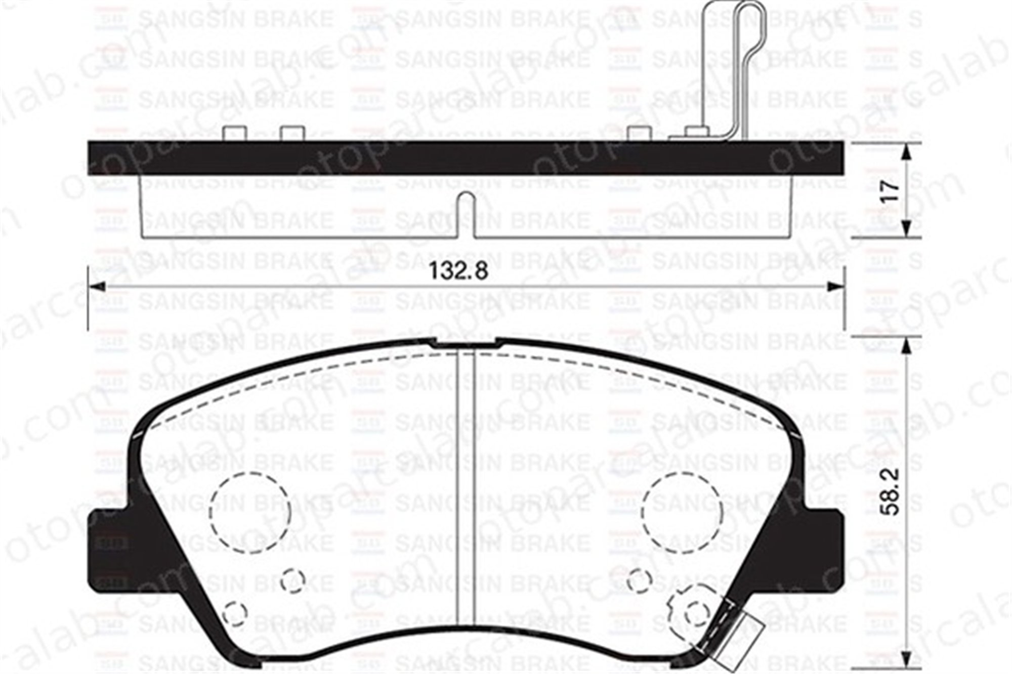 SANGSIN SP1399 Fren Disk Balata Ön HYUNDAI ACCENT IV Sedan KIA RIO IV 58101C8A50 58101C8A60