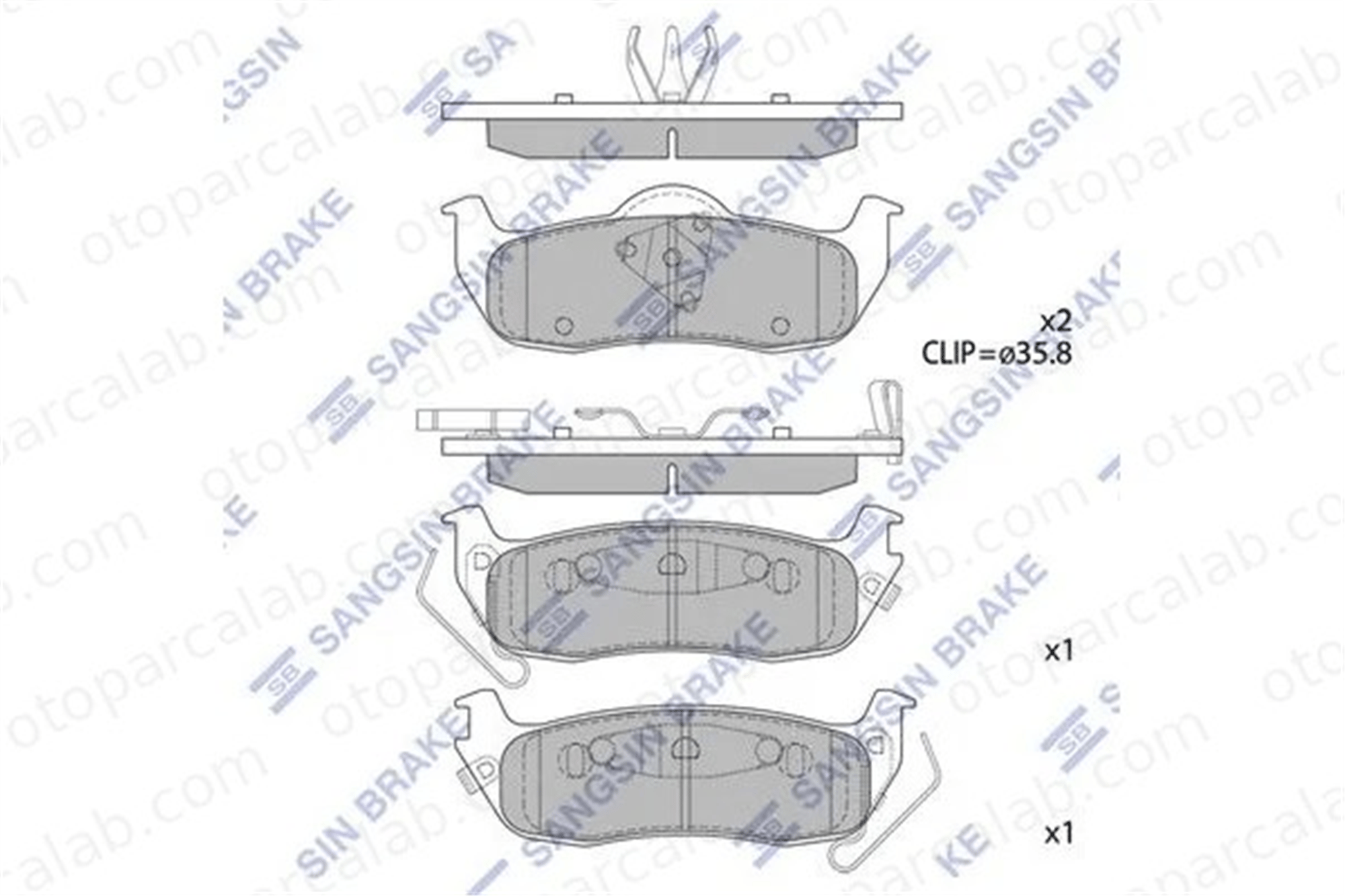SANGSIN SP1512 Fren Disk Balata Arka JEEP GRAND CHEROKEE III COMMANDER 5080871AB WVA24258