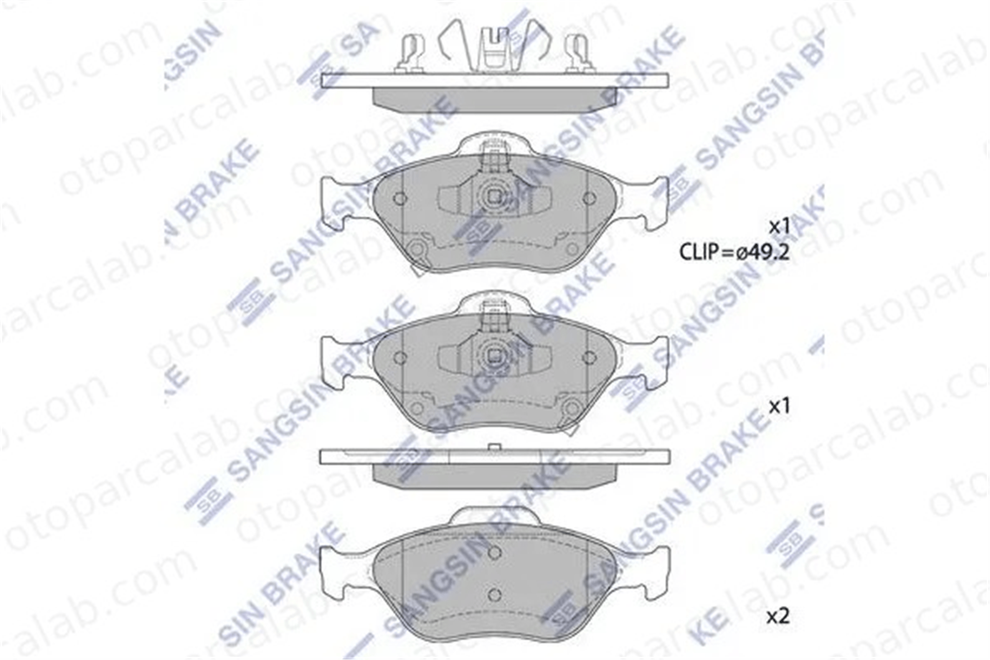 SANGSIN SP1631 Fren Disk Balata Ön TOYOTA YARIS YARIS / VIOS Sedan 44650D050 04465-0D050