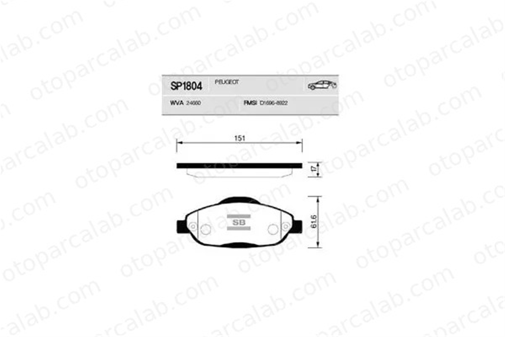 SANGSIN SP1804 Fren Disk Balata Ön PEUGEOT 308 I 308 SW I 1647862780 425426