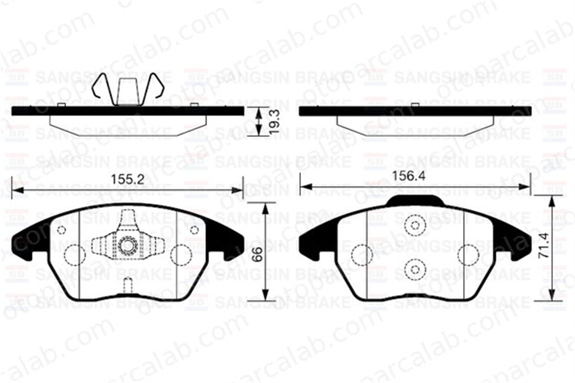 SANGSIN SP2098 Fren Disk Balata Ön PEUGEOT 308 SW I 3008 MPV 425260 425343