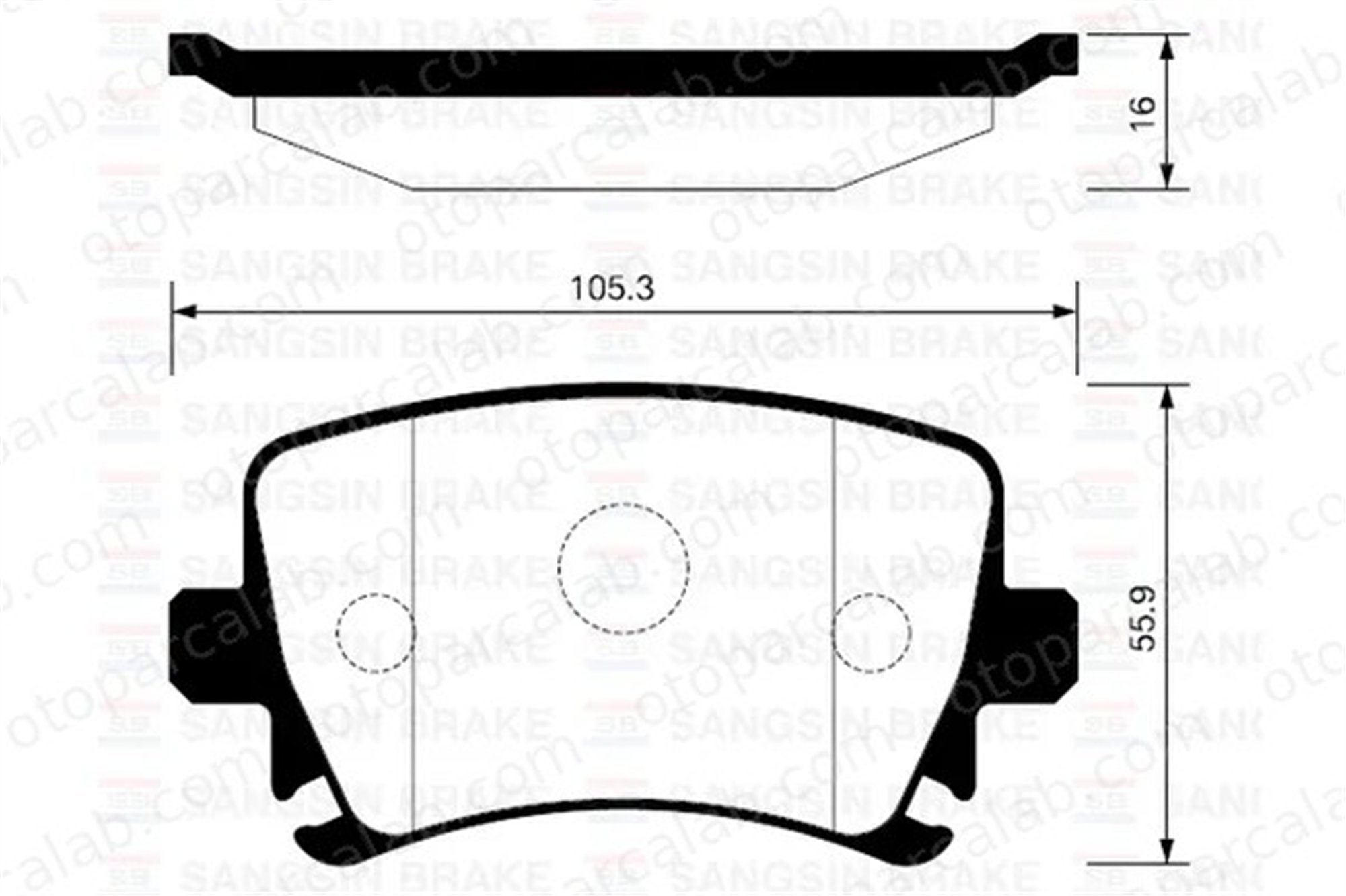 SANGSIN SP2099 Fren Disk Balata Arka AUDI A6 C6 Avant A6 C6 3C0698451D 1K0698451G