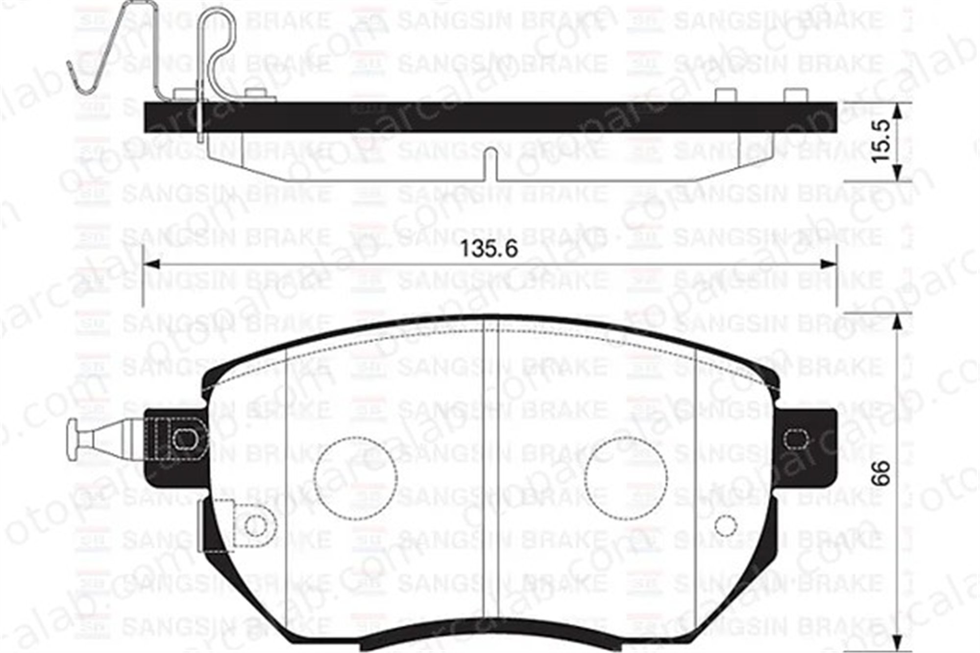 SANGSIN SP2107 Fren Disk Balata Ön INFINITI FX NISSAN MURANO I 41060CG090 41060CA092