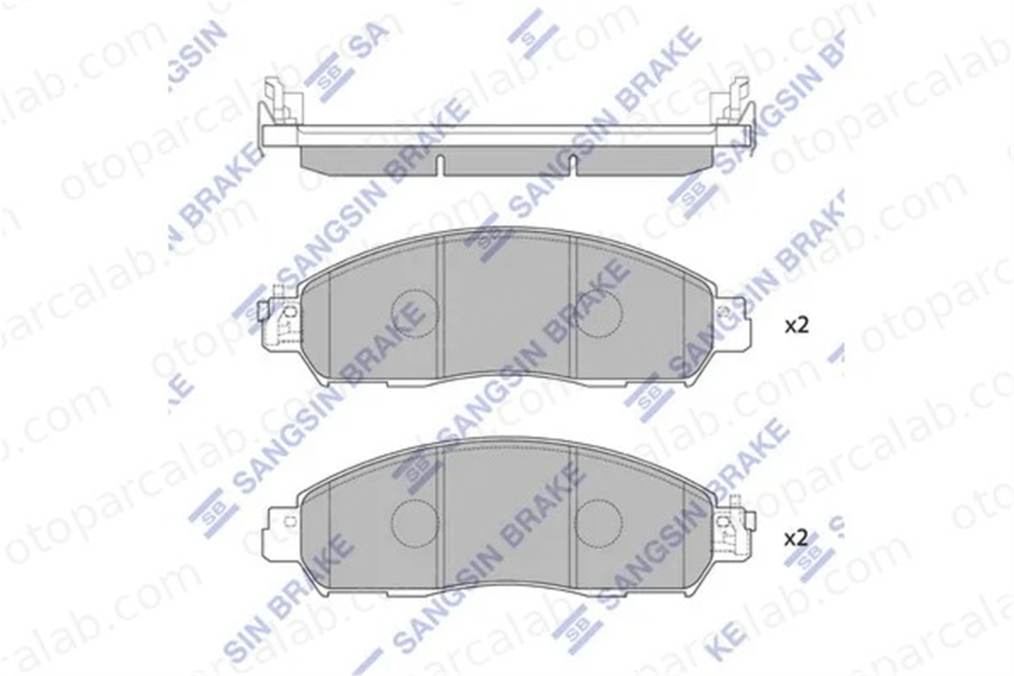 SANGSIN SP4080 Fren Disk Balata Ön NISSAN NP300 NAVARA Pick-up RENAULT ALASKAN D1MFM4KJ1J D10304JA0A