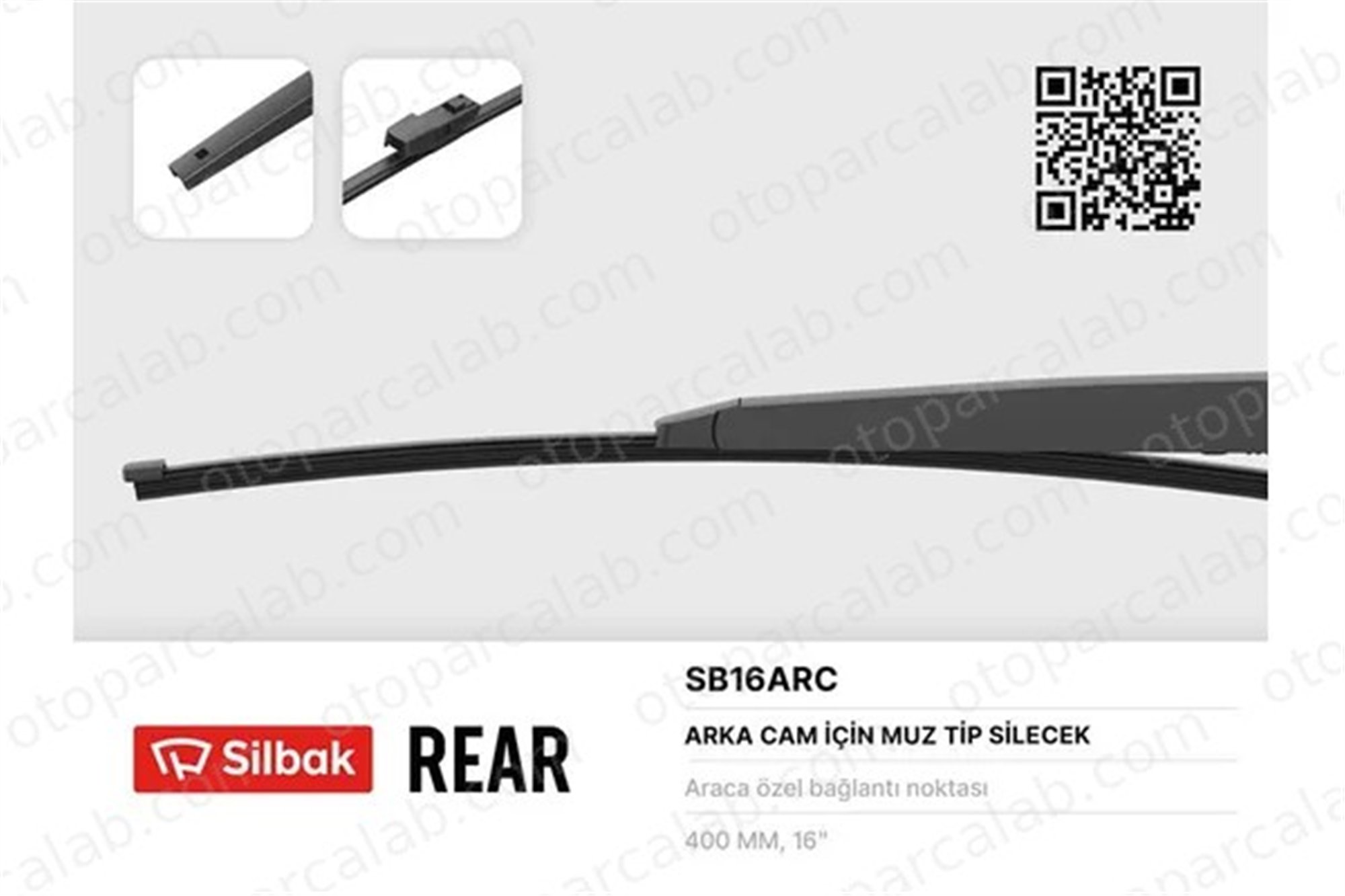 SILBAK SB16ARC Silecek Süpürgesi Arka 400 mm - 16 inç SKODA OCTAVIA III OCTAVIA III Combi 5JA955425 3T9955425