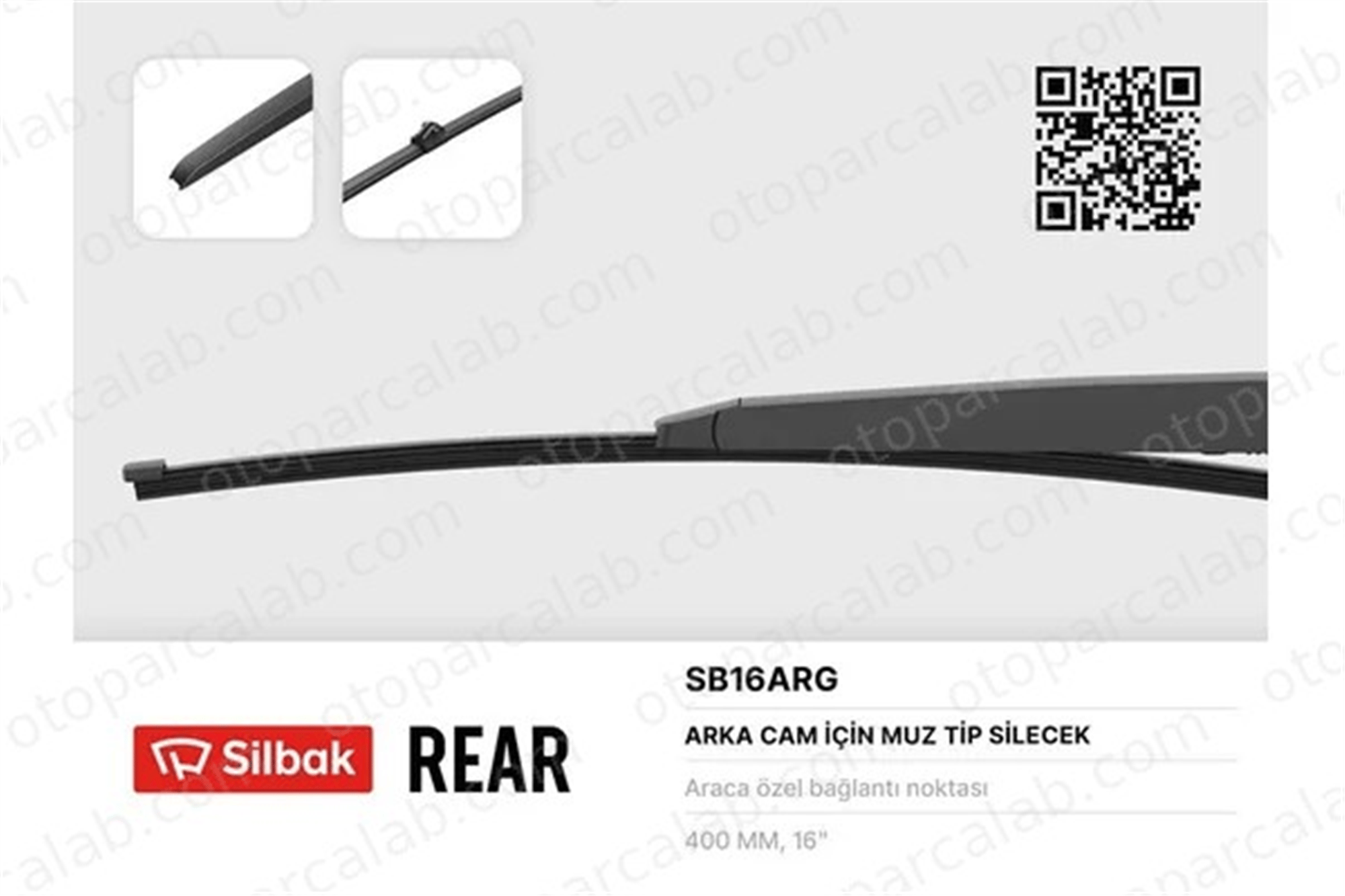 SILBAK SB16ARG Silecek Süpürgesi Arka Muz Tip 400 mm - 16 inç AUDI A4 B8 Avant A6 C7 Avant 4G9955425 4K9955425