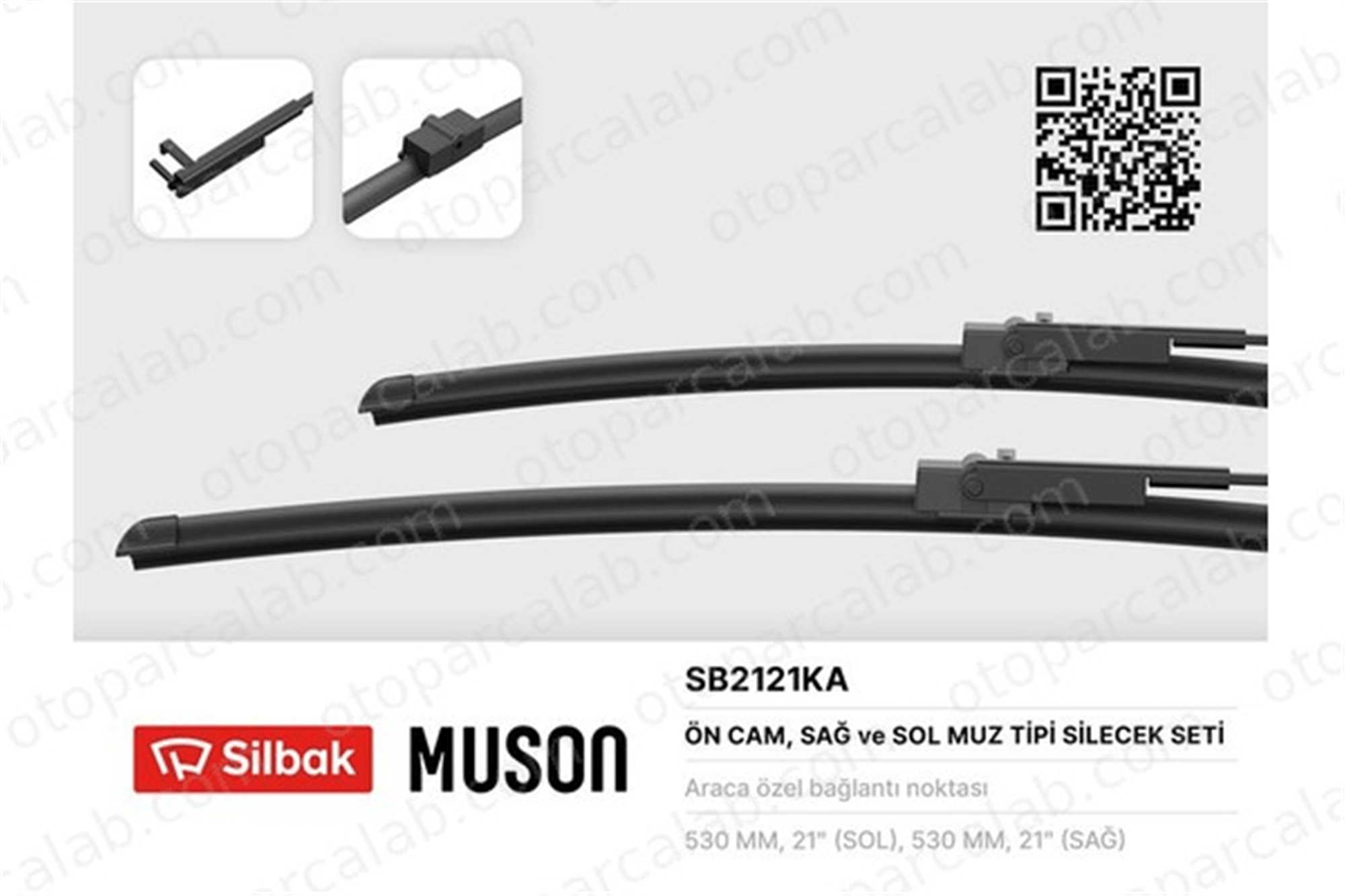 SILBAK SB2121KA Silecek Süpürgesi Ön 530/530 mm - 21/21 inç SEAT LEON ST LEON 3B0998002A 5F2955425A
