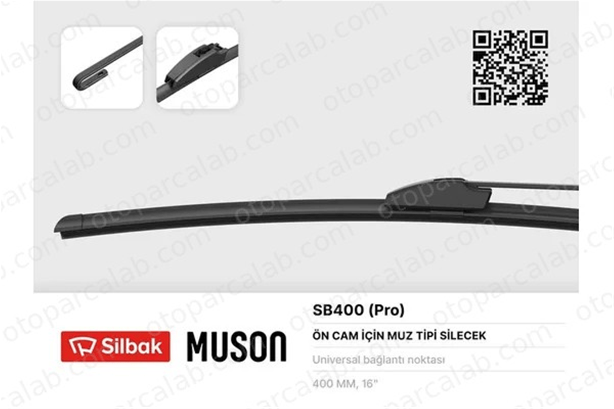 SILBAK SB400 Silecek Süpürgesi Ön Muz Tip 400 mm - 16 inç MERCEDES-BENZ G-SERISI FIAT PANDA 8521242130 5901472
