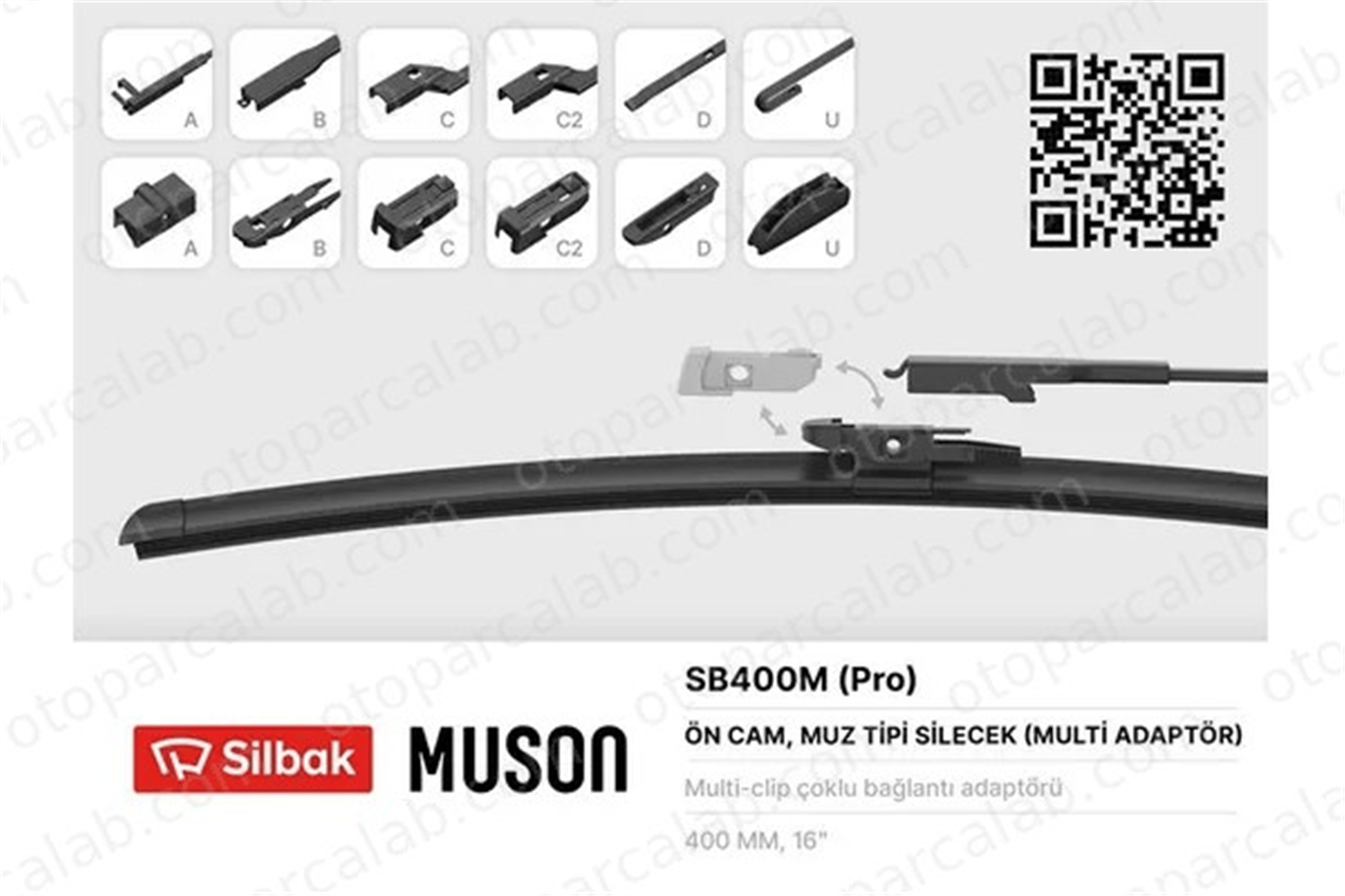 SILBAK SB400M Silecek Süpürgesi Ön Muz Tip 400 mm - 16 inç BMW 5 5 Touring 4M5J17528AA 4L1955425B