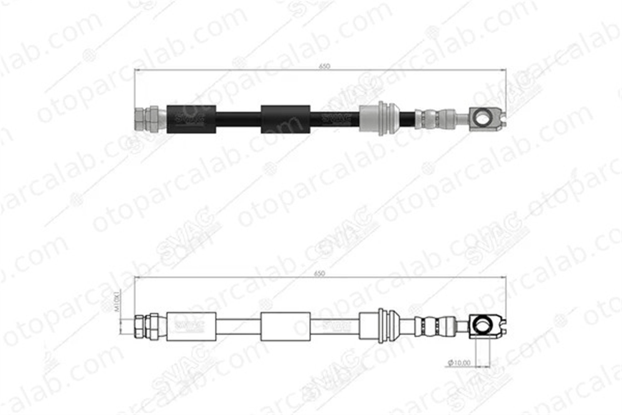 SVAC 10-0153 Fren Hortumu Ön Sağ veya Sol SEAT IBIZA V VW POLO VI 2Q0611701A