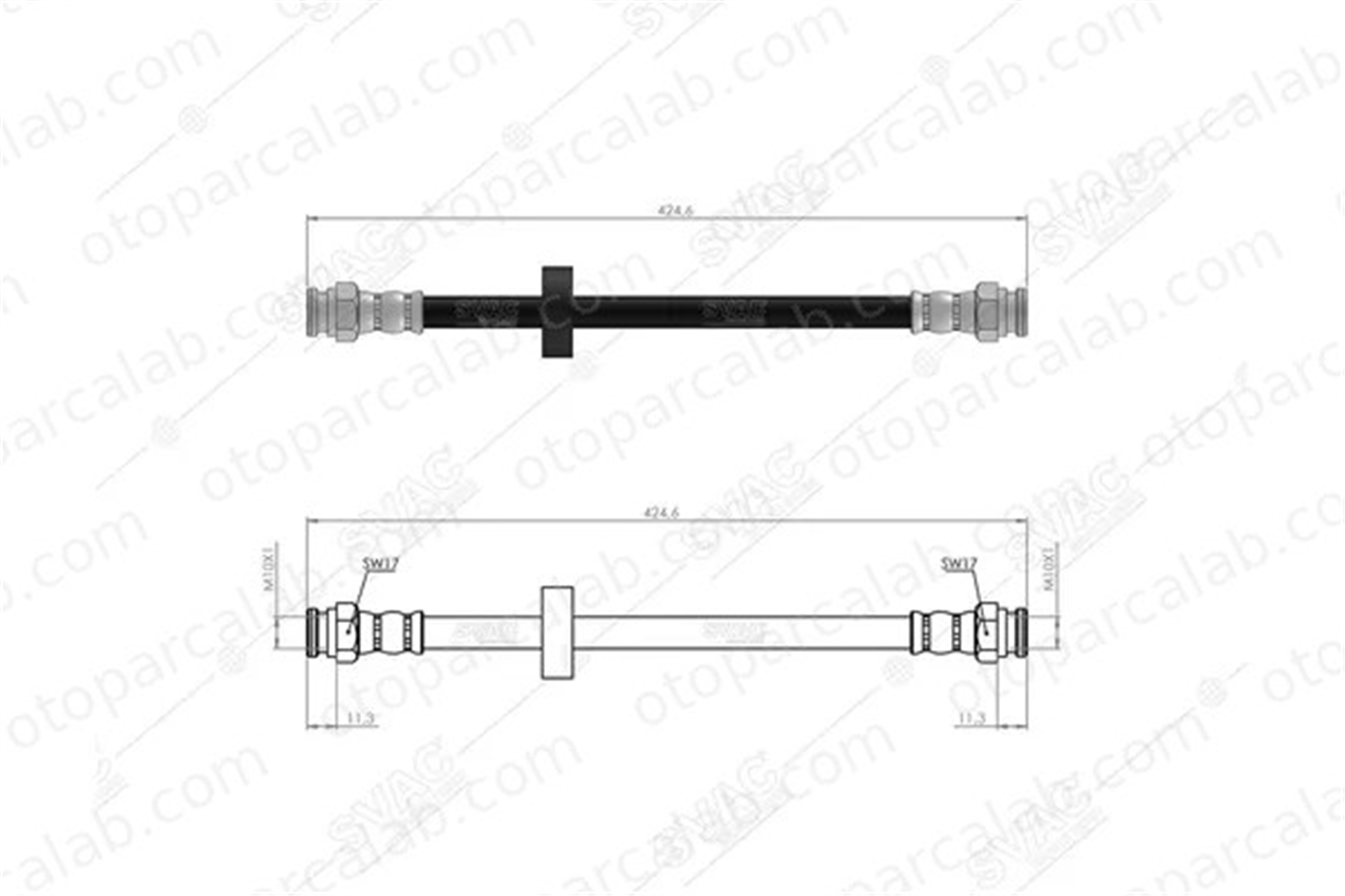 SVAC 10-0203 Fren Hortumu Arka Sağ veya Sol SEAT INCA VW CADDY II Kasa/büyük limuzin 6K9611776