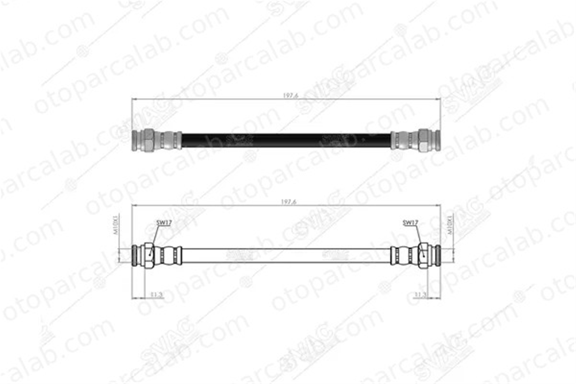 SVAC 10-0209 Fren Hortumu Arka Sağ veya Sol SKODA FELICIA II FELICIA I Pick-up 6U0611707 6U0611775