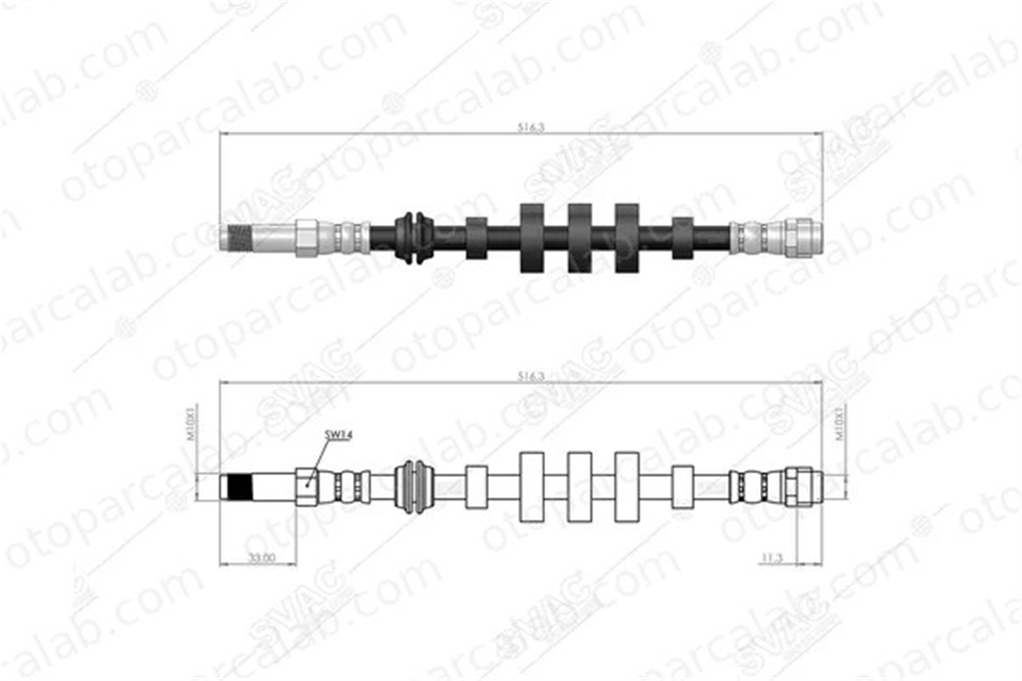 SVAC 10-0241 Fren Hortumu Ön Sağ veya Sol AUDI A4 B8 A4 B8 Avant 8K0611707D 8K0611707A