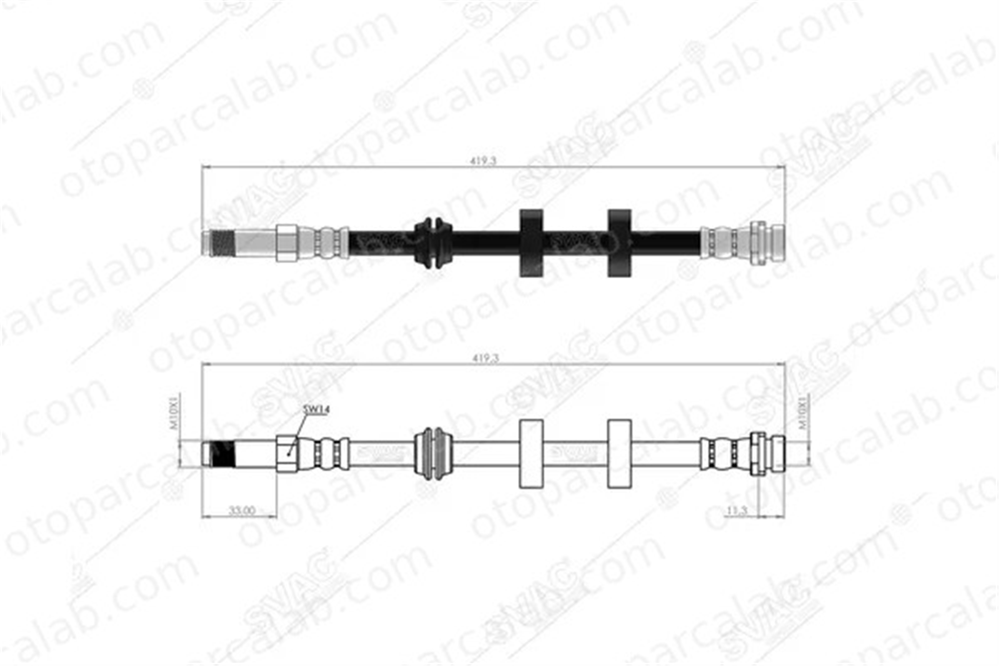 SVAC 20-0110 Fren Hortumu Ön Sağ veya Sol FORD MONDEO I MONDEO I Turnier 7067563 1071938
