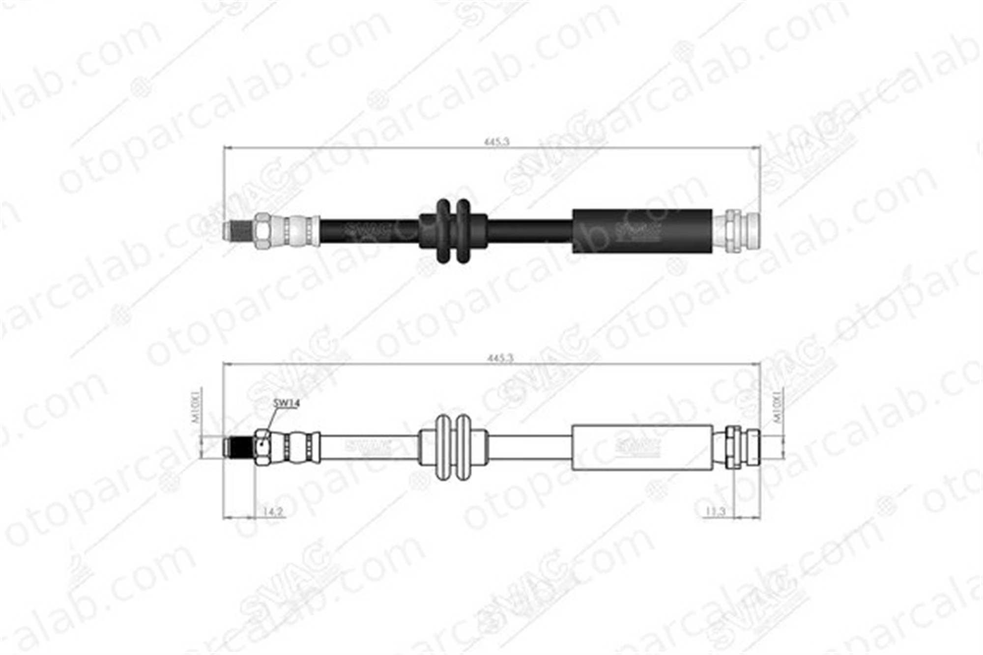 SVAC 20-0151 Fren Hortumu Ön Sağ veya Sol FORD FUSION FIESTA V 1426690 1211729