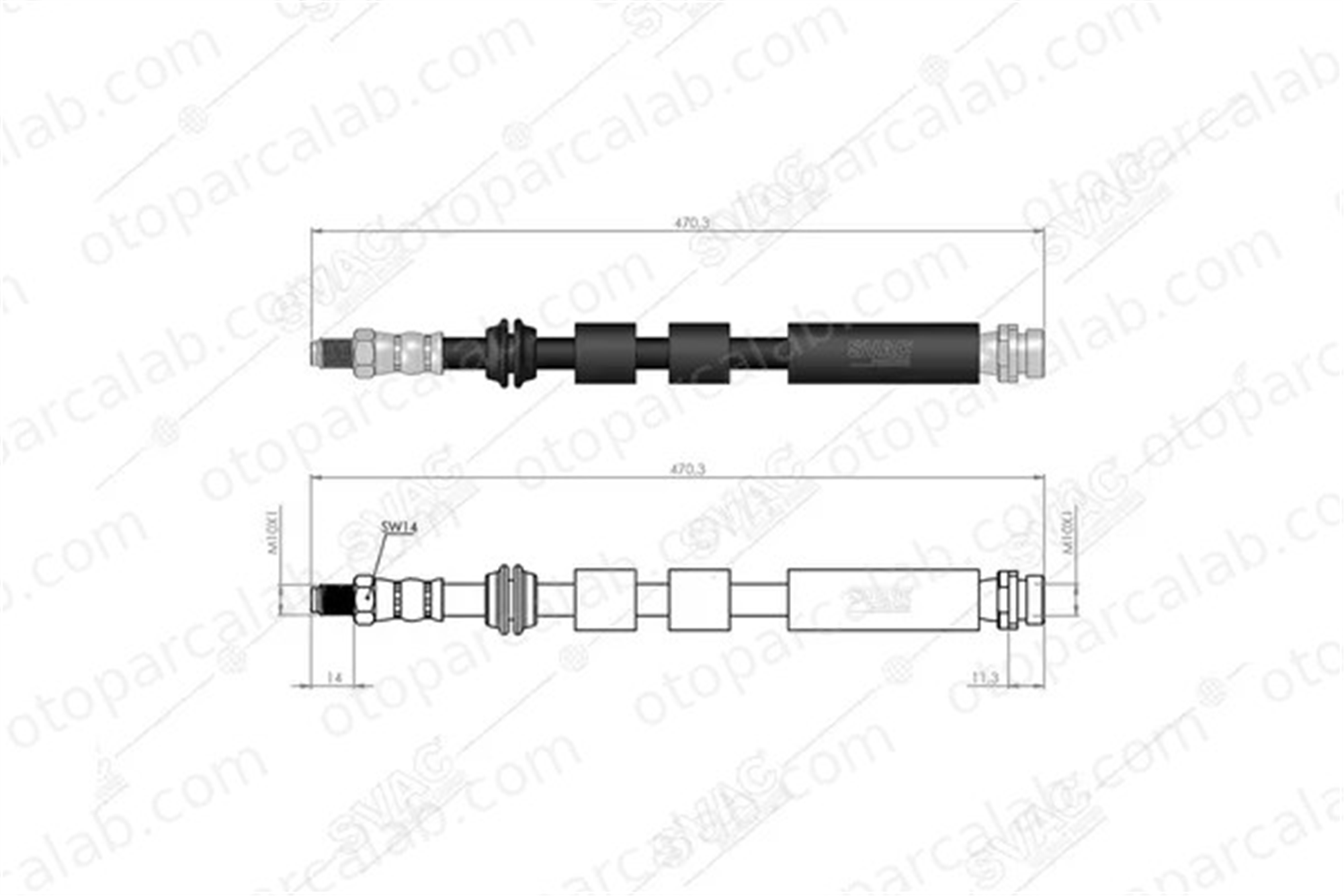 SVAC 20-0187 Fren Hortumu Ön Sağ veya Sol FORD MONDEO III MONDEO III Sedan 1X432078AB 1114757