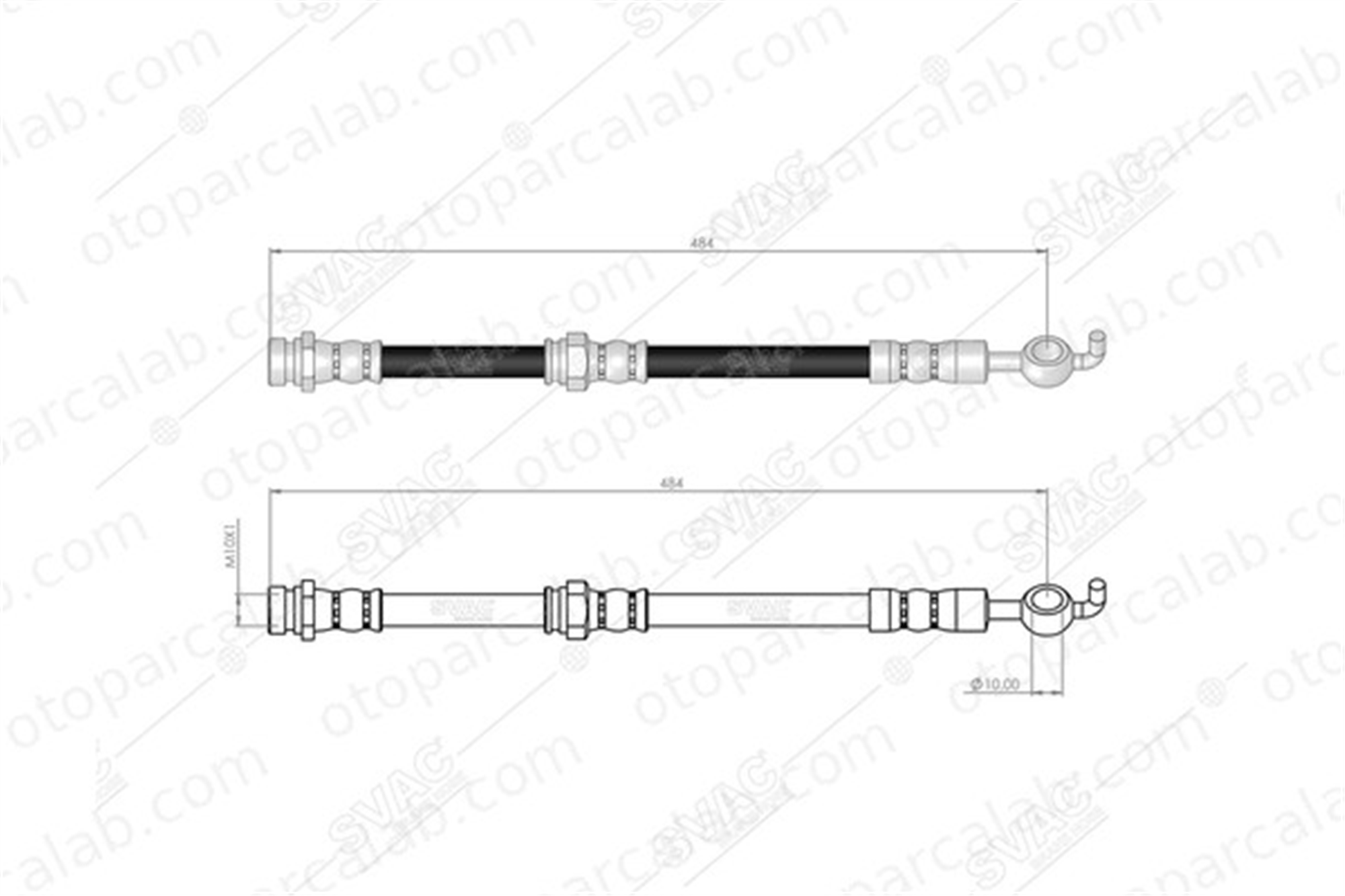 SVAC 20-0191 Fren Hortumu Ön Sağ veya Sol FORD RANGER S-MAX 3687479 XM342078AA