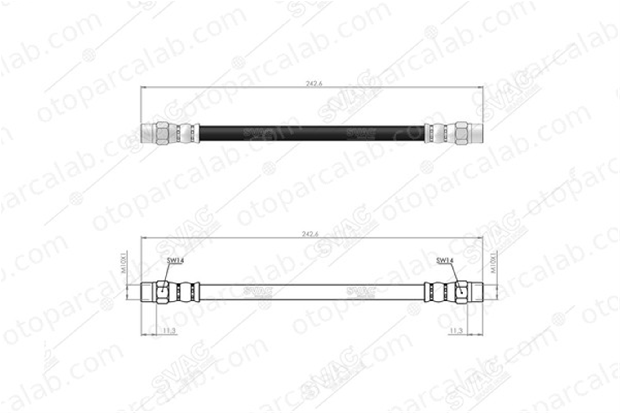 SVAC 50-0103 Fren Hortumu Arka Sağ veya Sol VOLVO 340-360 AUDI 100 C3 Sedan A0004282635 431611775B