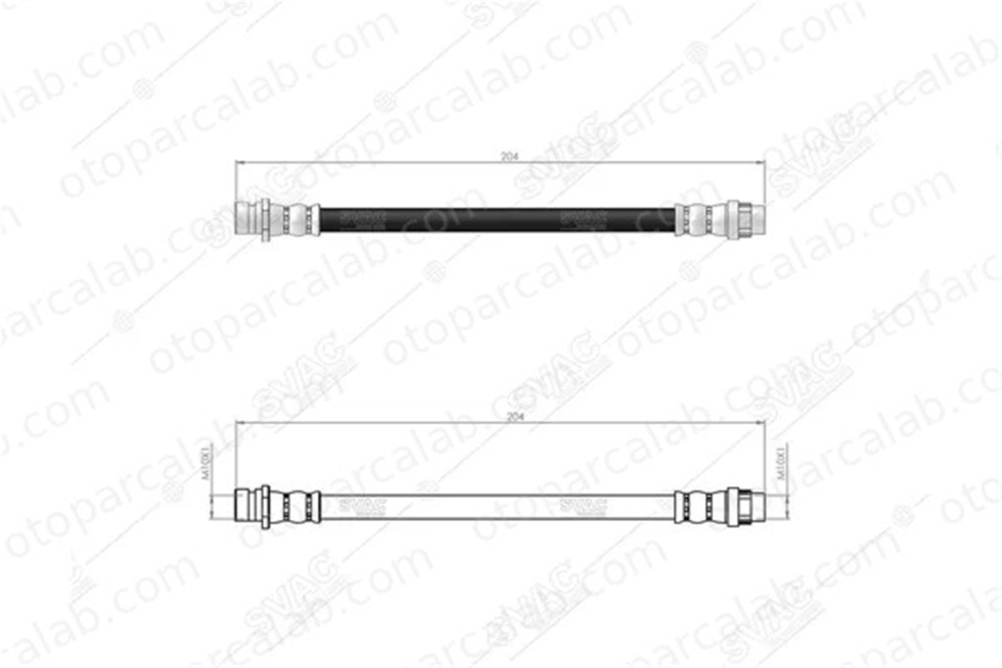 SVAC 50-0155 Fren Hortumu Arka Sol MERCEDES-BENZ CITAN Kasa/büyük limuzin CITAN MPV 4154280835 A4154280835