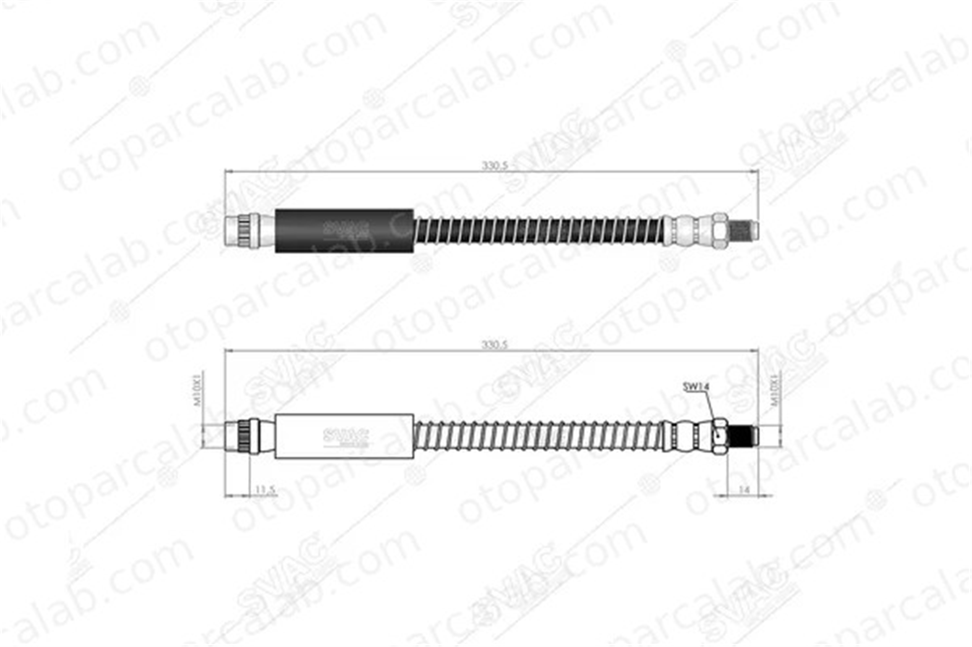 SVAC 60-0204 Fren Hortumu Ön Sağ veya Sol PEUGEOT 206 Hatchback 206 SW 480692 4806C1