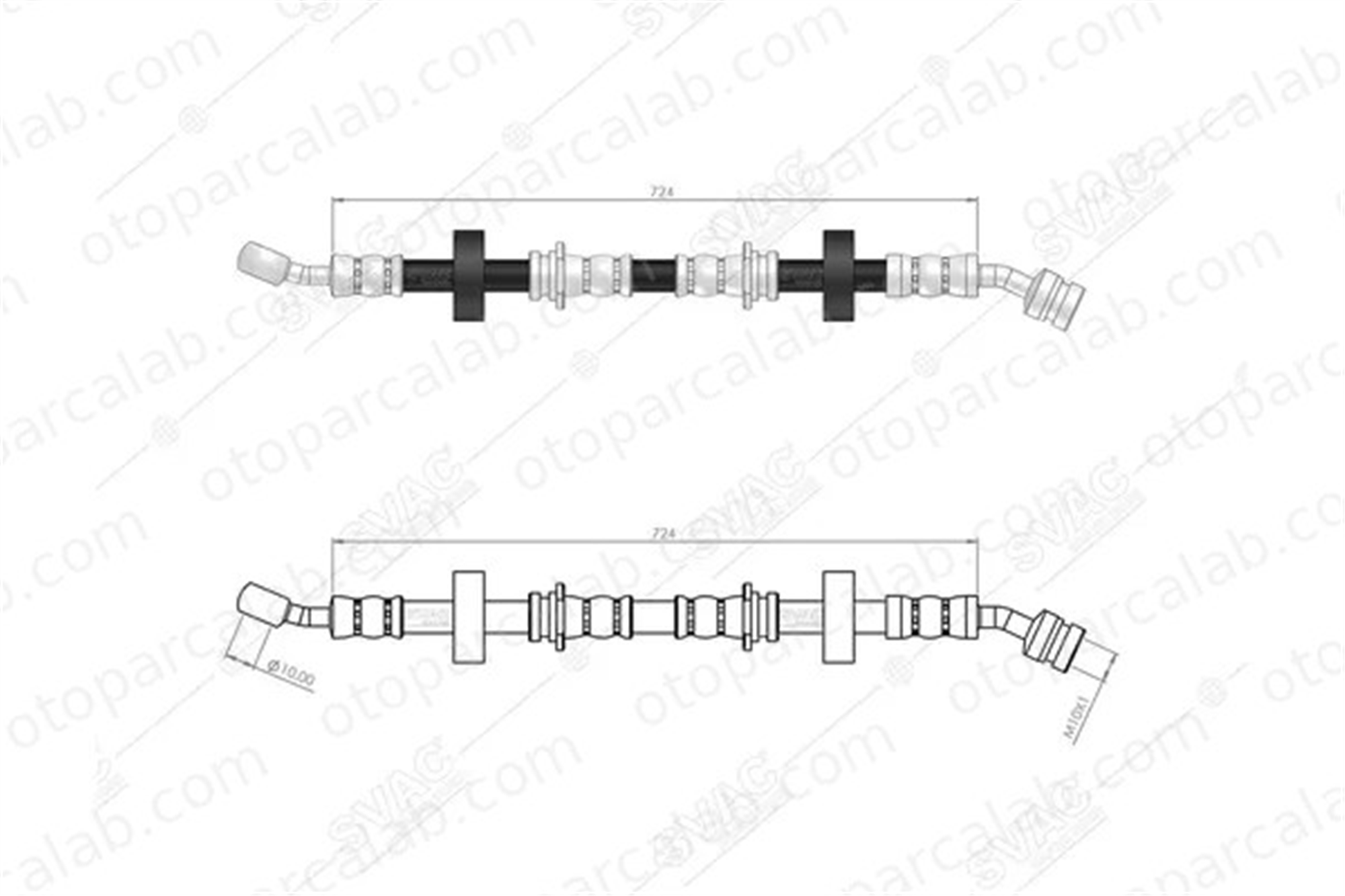SVAC 75-0143 Fren Hortumu Ön Sağ SUZUKI VITARA VITARA Cabrio 5154060A00 5154060A00000
