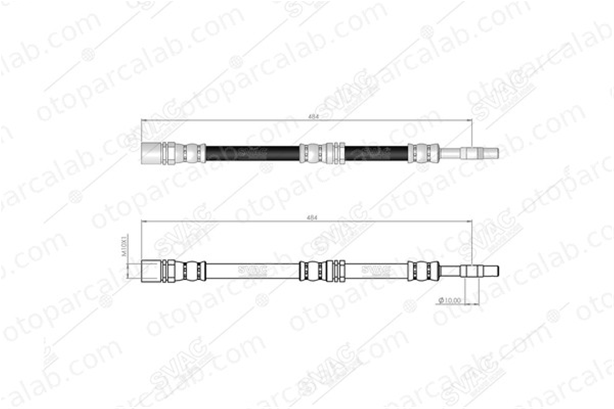 SVAC 76-0124 Fren Hortumu Ön Sağ veya Sol TOYOTA COROLLA COROLLA Liftback 294702532 0294702532