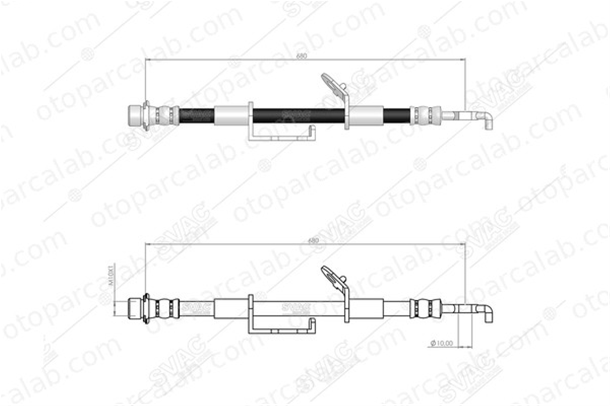 SVAC 76-0179 Fren Hortumu Ön Sağ veya Sol TOYOTA RAV 4 IV RAV 4 III 9094702F50 9094702E27